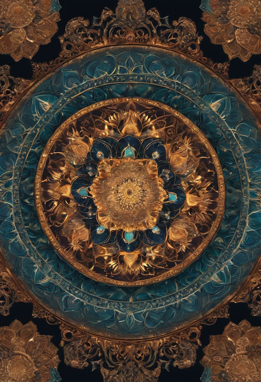 mandalas, Meditation and the spiritual world, Deities々Shine, Space Neural Networks,Very beautiful digital art, 4K highly detailed digital art, softly swirling magical energy,Magic Swirl,dreamlikeart, intricate ornate anime cgi style, Christmas ornament