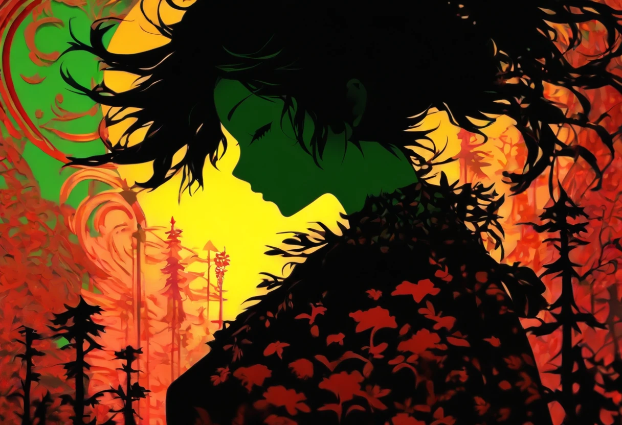 (Silhouette Art,cutouts:1.6)
(((Paper cutting art,A world where only black exists:1.3)
(Cowboy Shot),1 girl,Solo,
(Girl with a fan,profile:1.2),
Romper
(Windy steppe、Moss green wind)
Textured glass background,Tarot card atmosphere