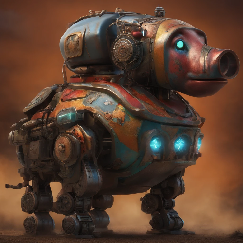 A half war pig half robot