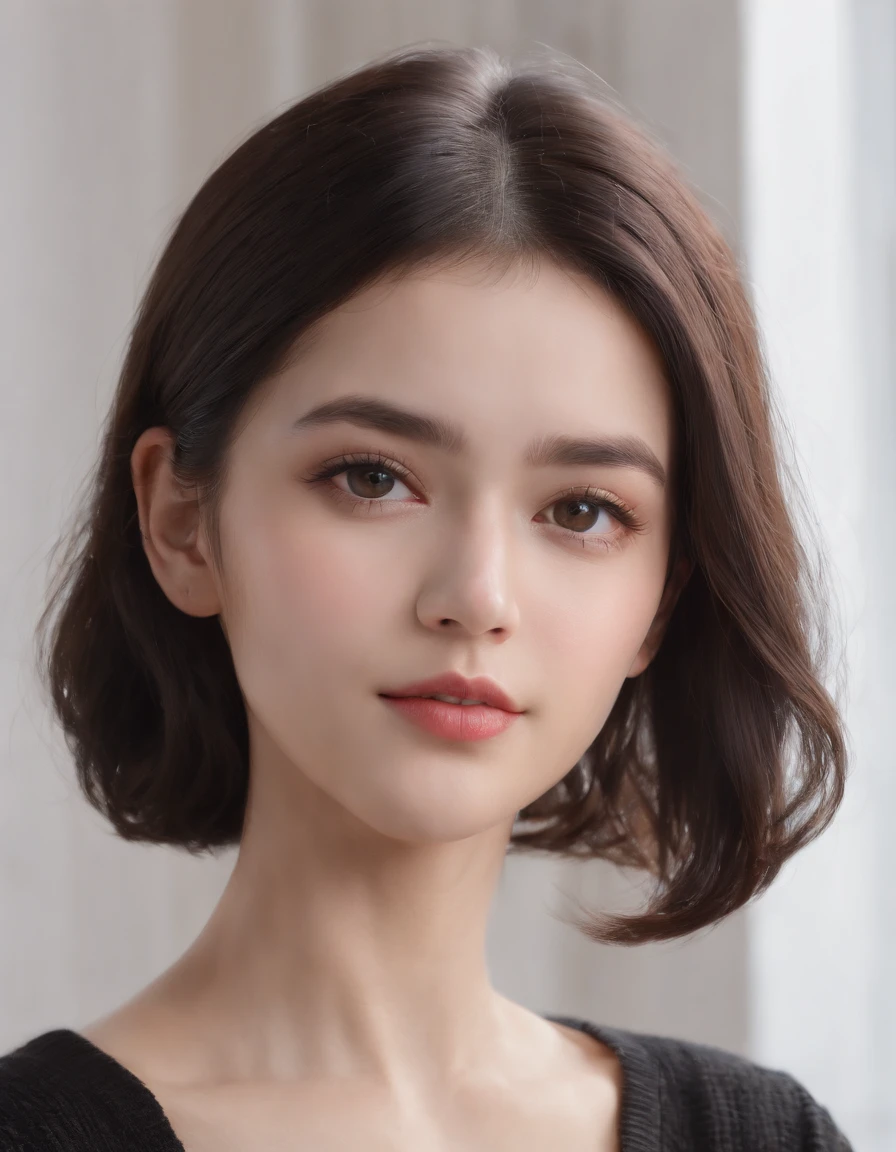 Realistic whole body "(((huge tit)))) Like Odette Juliet Annable , Beautiful fece, paler, Thin thickness, Small waist, (naked boobs), femele, Female 20 years old, angry looking face、Small eyes、Short hairstyle、Little fat woman、20yr old、A dark-haired、hide the chest with your hands、nakeness、Hair illuminated by the sun、hitornfreckles、tiny chest、Round butt、buttocks sticking out of underwear