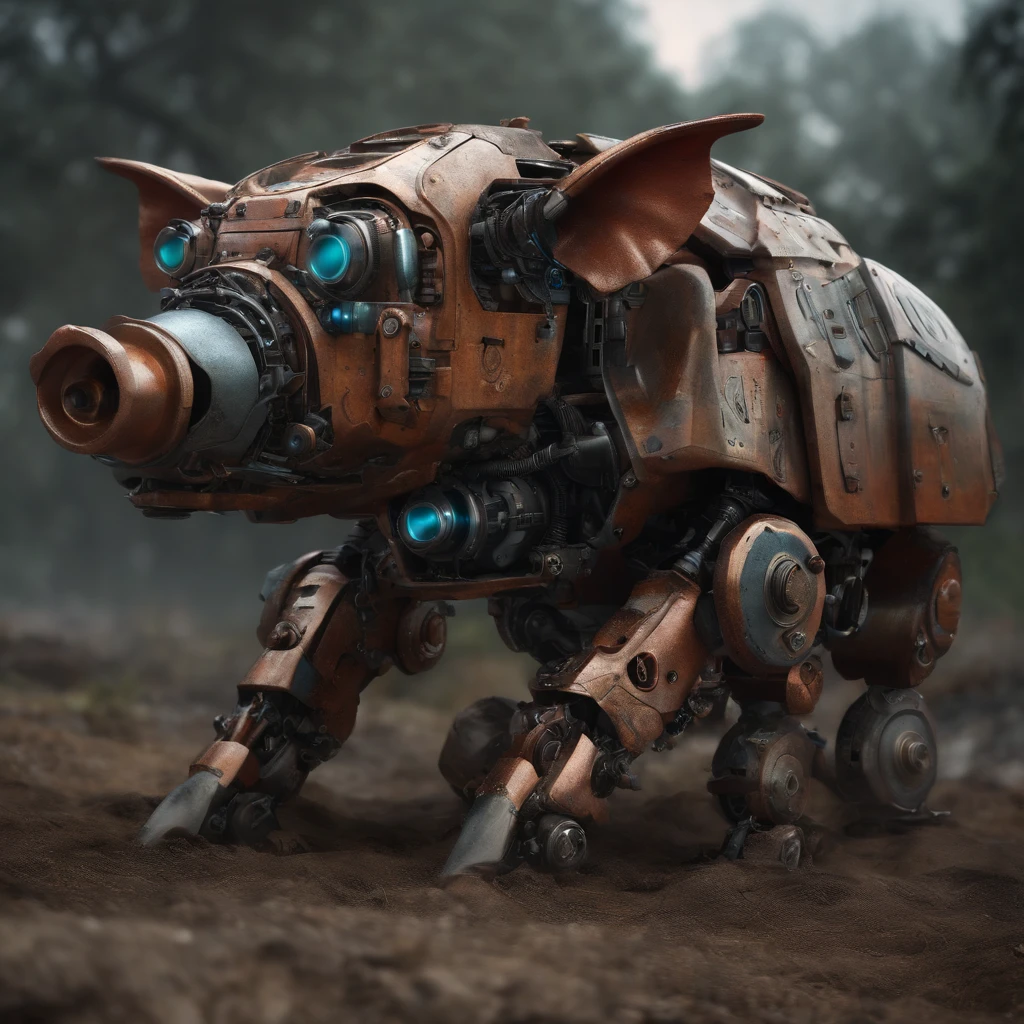A half war pig half robot half human