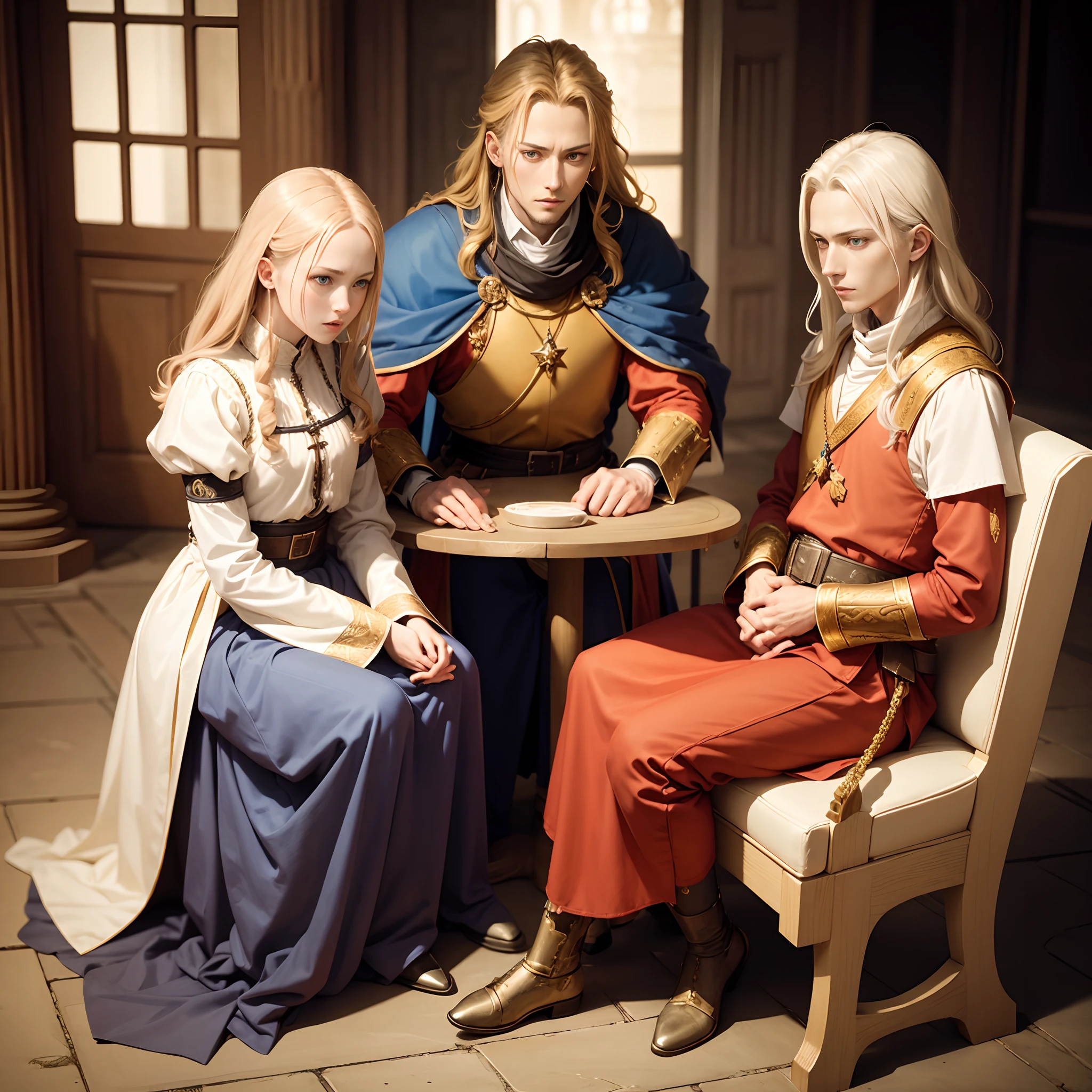 Janne Da Arc kneels before the king sitting on the throne:1.3,(Janne Da Arc:1.3)