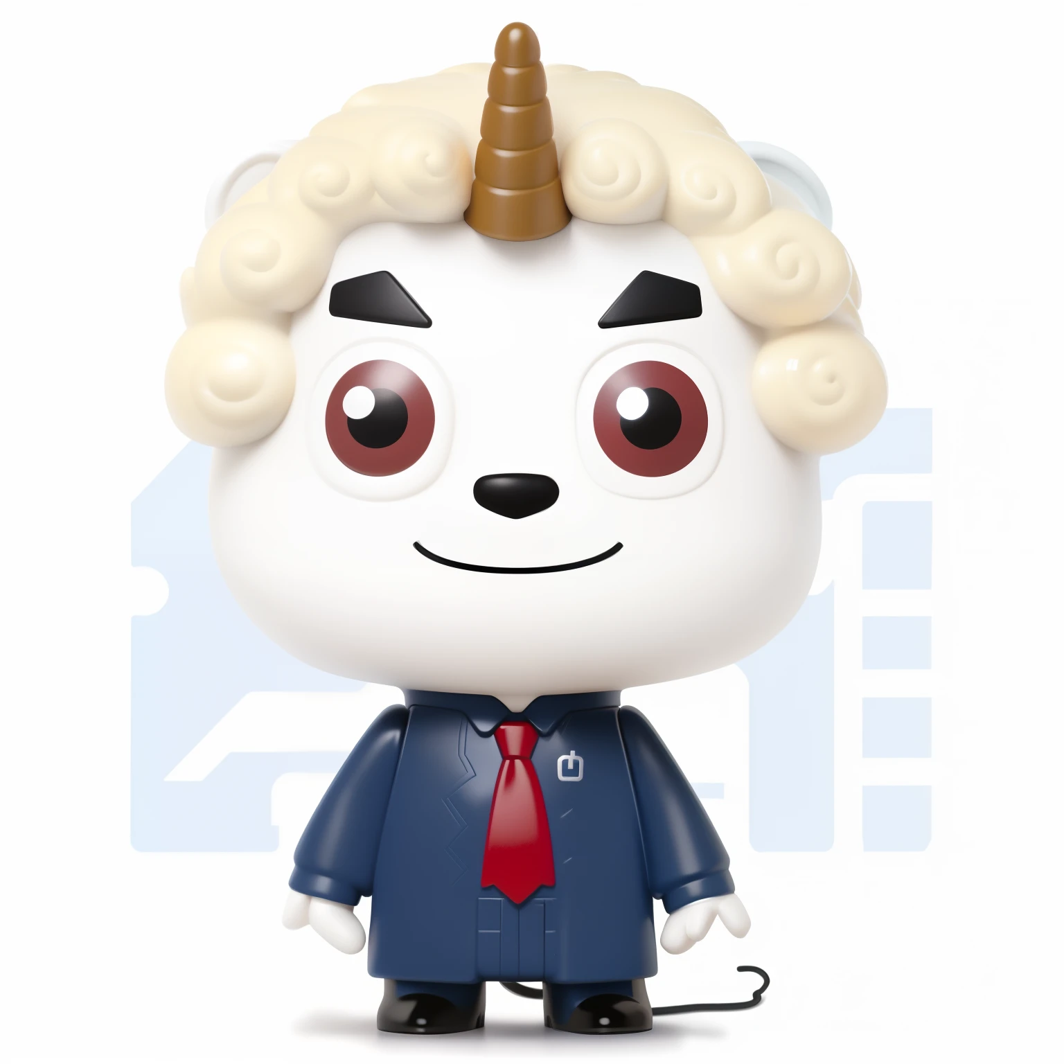 a close up of a cartoon character with a hat on, Herren. nimbus character design, vinyl toy figurine, sheep wearing a suit, vinyl designer toy, kenny wong x pop mart, cinematic ligh《tusks》Unicorn in , mascot pop funko, legoshi from beastars, vinyl action figure, as a funko pop!, as a full body funko pop!, Spike, detailled image