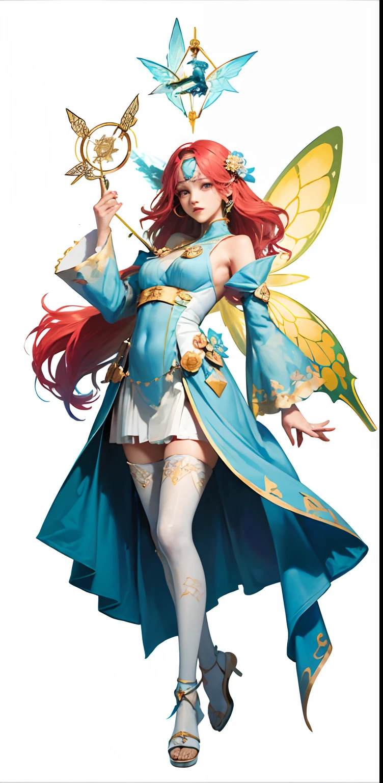 (Golden Ratio:1.2),(rose graffiti:1.2),(fault color:1.3),[(white background:1.4)::10], (full body:1.2),(ultra-detailed:1.3),(tarot:1.6),(the magician (tarot):1.6),

(paper:1.2),(fairy:1.6),(fairy wings:1.2),full body, standing in the air,(cool:1.2),(red long hair),(butterfly hair ornaments),(flower hair ornaments:1.0),((sandal,Locket)),(colorful cocktail long dress:1.0)+(Loose sleeves coat :1.3)+(floting colorful tassel and ribbon :1.2),(White stockings:1.2),

(colorful ink paper flower grow on the face:1.2),(colorful flower sea:1.3),

(chaotic geometric images:1.3),(nagative space:0.8),(drawing board:1.3),

(ether colorful ink flowing:1.3)