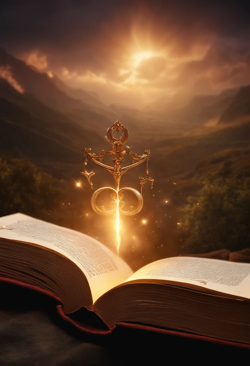 (Best quality,4K,8K,A high resolution,Masterpiece:1.2),Ultra-detailed,(Realistic,Photorealistic,photo-realistic:1.37),Open book, There is no content or text on the page,Enchanting magical symbol, mystical aura, Vibrant colors, Glowing runes, Ethereal atmosphere, fantasy book, Intricate details, Soft lighting, a whimsical illustration, surreal scene, Attractive glyphs