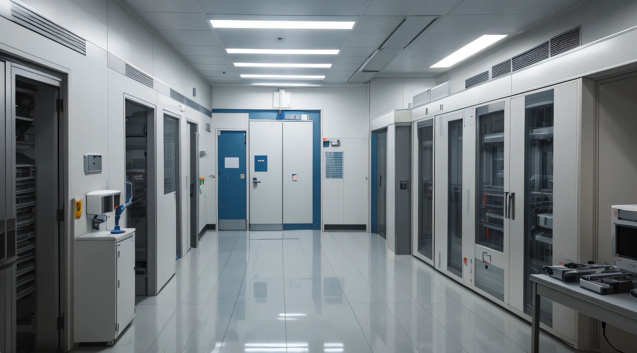 high-security laboratory,scientists,unknown virus,detailed lab equipment,advanced technology,monitors,computers,complex diagrams,protective suits,gloves,goggles,sealed environment,sterile conditions,research samples,biological containment units,microscopes,petri dishes,lab rats,experimental analysis,strict protocols,air filtration system,specialized ventilation,controlled access,security cameras,emergency protocols,concrete walls,steel doors,bright white light,sterile white color,clinical atmosphere,serious and focused scientists,concentration,sophisticated research environment,silent and precise movements,meticulous data collection,classified information,important breakthroughs,urgent discoveries,unexplored territories,ambiguous virus strains,intriguing mysteries