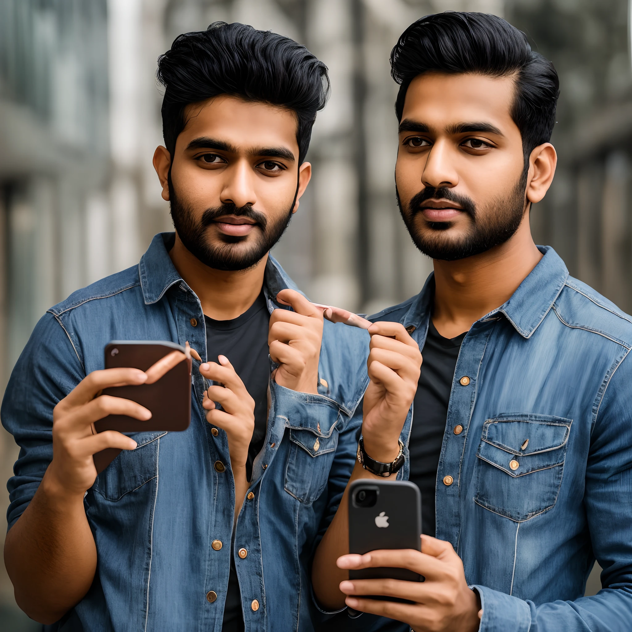 there is a man that is holding a cell phone in his hand, jayison devadas, headshot profile picture, ayan nag, jayison devadas style, khyzyl saleem, profile picture 1024px, portait photo profile picture, with accurate face, profile picture, ash thorp khyzyl saleem