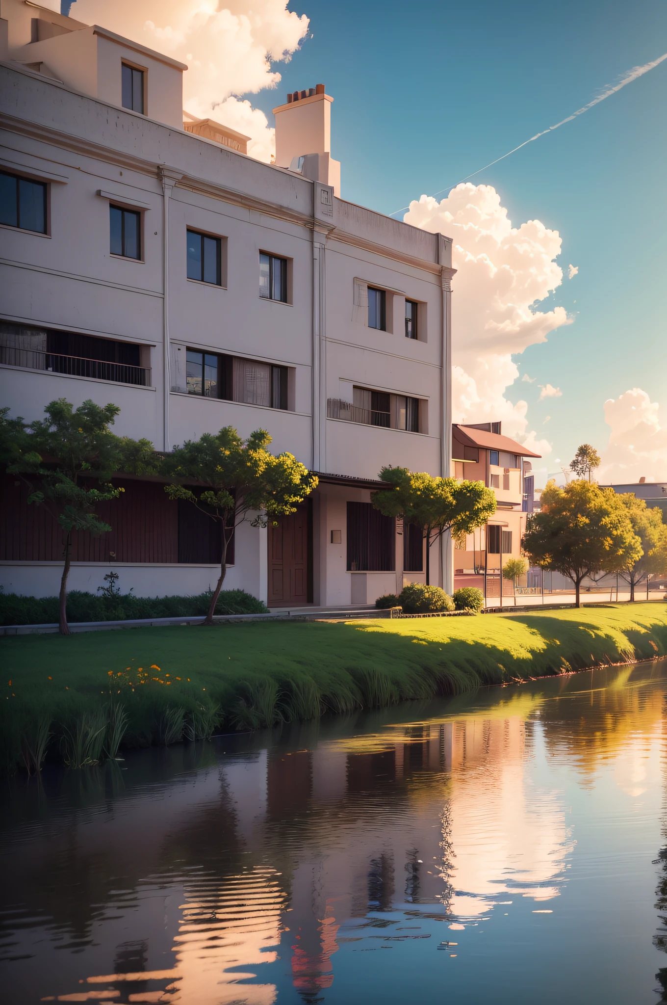 ( UHD ), ( 8K ), ( Perfect ambient lighting ), ( Cores Vivas ), ( Building the Perfect Setting ), ( Textura Real ), Belo campo florido com muitas flores coloridas, Beautiful sky with clouds.