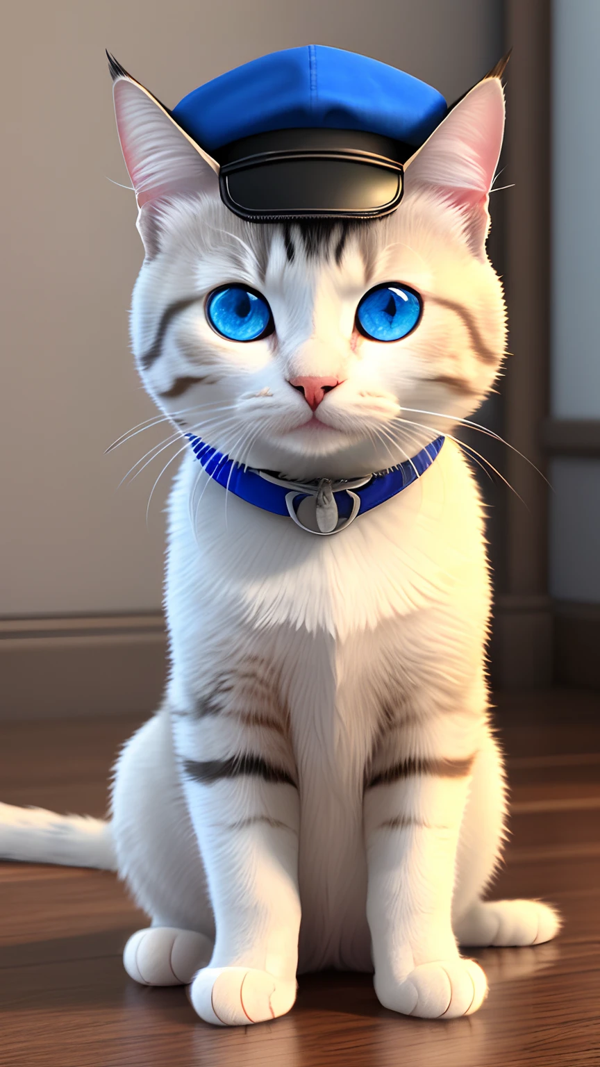 (best quality:1.33), (masterpiece:1.42), (realistic:1.24), (detailed:1.15),
Cute cat blue eyes, wearing a cap, big eyes, in the style of pixar, beautiful 3ds max render, volumetric lighting, global illumination, raytracing, detailed hyperrealism, manga,