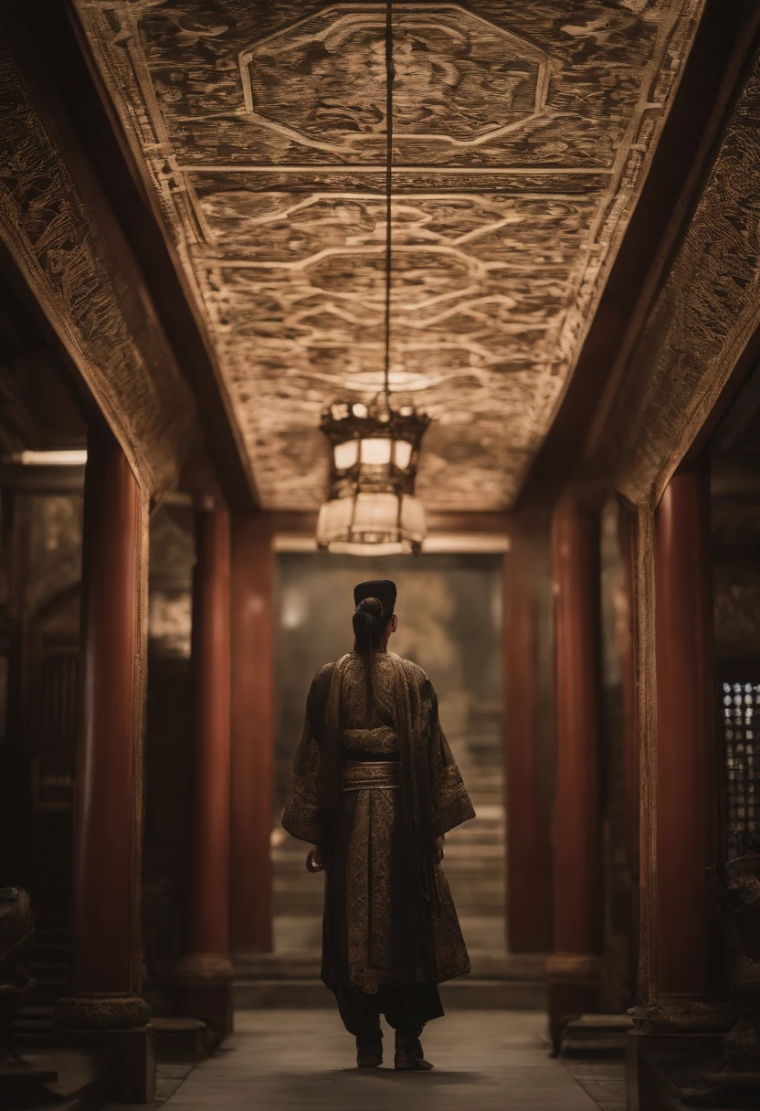 Oriental warriors，A Tai Chi gossip pattern on the back，Above you is a vast universe
