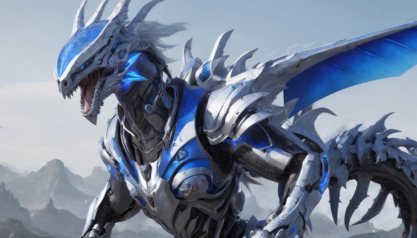 Cirilla Fiona Elen Riannon，Highest image quality，Outstanding details，超高分辨率，（Fidelity：1.4）, Favor the details，closeup cleavage，Ride a dragon，High-tech dragon knight mech，He has a delicate and beautiful face，（（Blue-white flying semi-mechanical fuselage：1.8）），Raised sexy，frontage，Cidade futuristica，Snow，themoon，mechanically aesthetic，Virtual Engine 5，Perfect detail rendering，rendering by octane，hyper HD