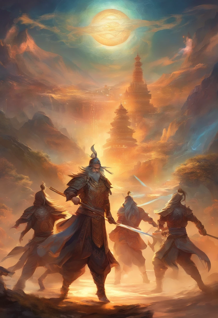 Oriental Warriors,Tai Chi Bagua pattern on the back,Above you is a vast universe