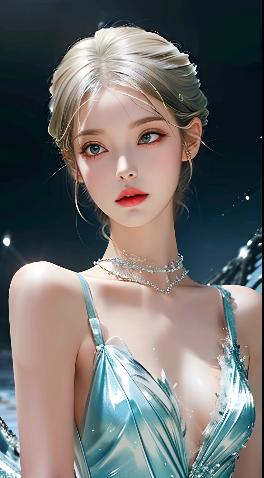 8K ultra hd, masterpiece, ultra quality, a cute girl, cute face, detailed eyes, detailed lip, medium breathe, dress, silver dress, beautiful shining dress, shining effect, shining, morning time, sun light, whole body capture,