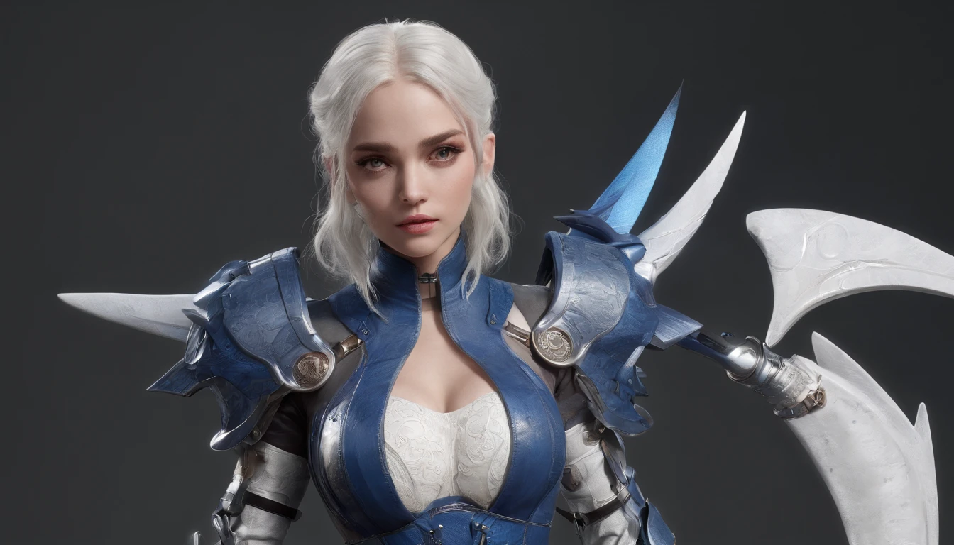 Cirilla Fiona Elen Riannon,Highest image quality,Outstanding details,超高分辨率,(Fidelity:1.4), Favor the details,closeup cleavage,Ride a dragon,High-tech dragon knight mech,He has a delicate and beautiful face,((Blue-white flying semi-mechanical fuselage:1.8)),Raised sexy,frontage,Cidade futuristica,mechanically aesthetic,Virtual Engine 5,Perfect detail rendering,rendering by octane,hyper HD