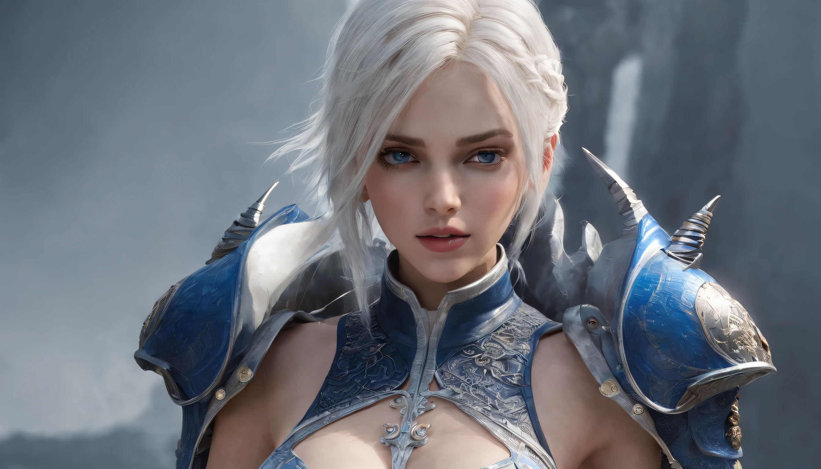 Cirilla Fiona Elen Riannon,Highest image quality,Outstanding details,超高分辨率,(Fidelity:1.4), Favor the details,closeup cleavage,Ride a dragon,High-tech dragon knight mech,He has a delicate and beautiful face,((Blue-white flying semi-mechanical fuselage:1.8)),Raised sexy,frontage,Cidade futuristica,mechanically aesthetic,Virtual Engine 5,Perfect detail rendering,rendering by octane,hyper HD