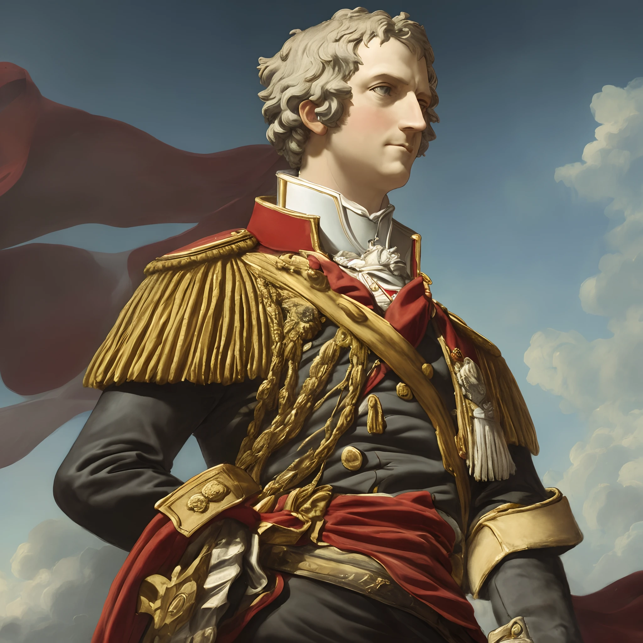 Napoleon overlooking battlefield