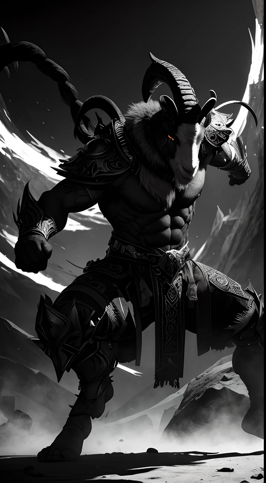 Anthro male black wolf knight holding a two-handed great sword, Alone, arrogant expression, masterpiece, Best Art, Whole body, by taran violinist, detailed eyes, detailed body, claws, high, top-less, Pecs, ABS, Nipples, shoulder pads, squat pose