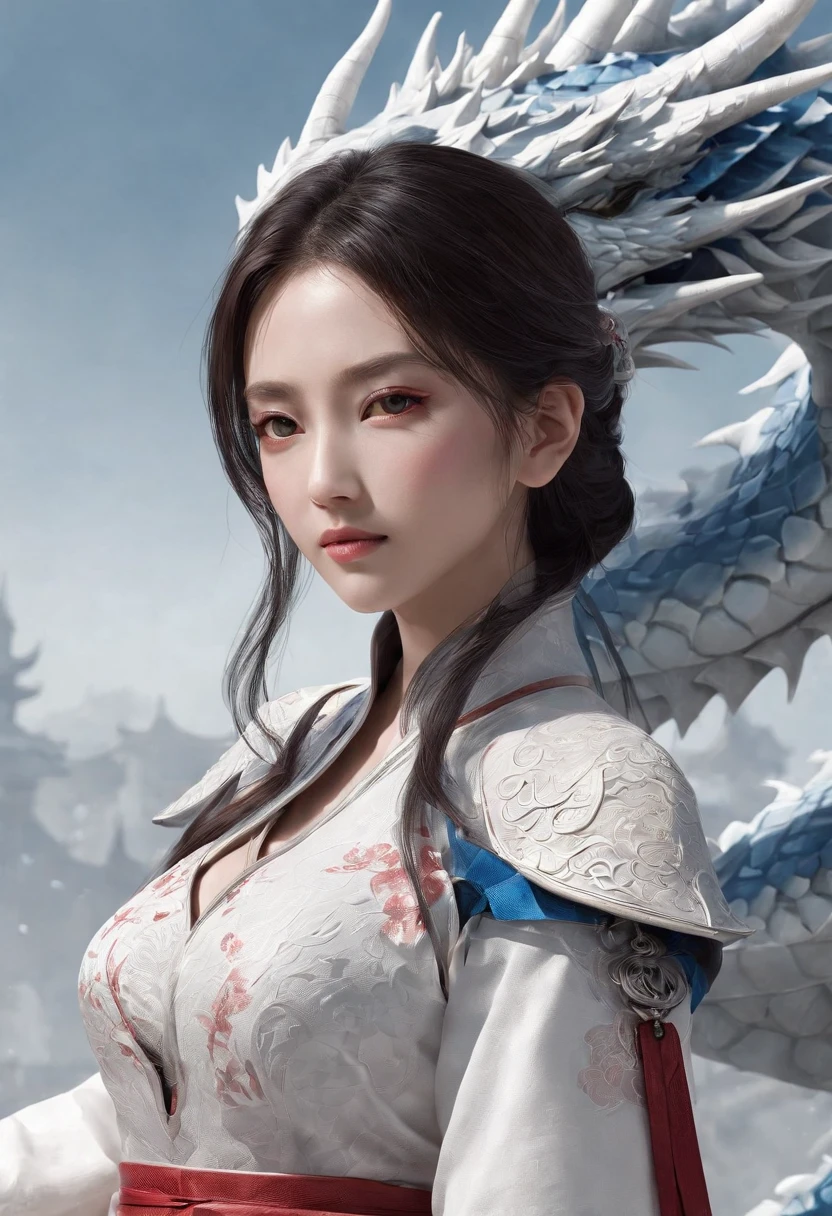 Cirilla Fiona Elen Riannon，Excellent picture quality，Outstanding details，超高分辨率，（Fidelity：1.4）, Prioritize details，Split close-up，Ride the dragon，High-tech robot dragon knight，He has a gentle and beautiful face，（（Blue and white flying semi-mechanical fuselage：1.8）），enhancer，allure，Futuristic city，nevando，Luna，Mechanically beautiful，Virtual Engine 5，Perfect detail，Octane rendering，Гипер HD，Excellent picture quality，Outstanding details，超高分辨率，（Fidelity：1.4）, Prioritize details，Split close-up，Ride the dragon，High-tech robot dragon knight，He has a gentle and beautiful face，（（Blue and white flying semi-mechanical fuselage：1.8）），enhancer，allure，Futuristic city，nevando，Luna，Mechanically beautiful，Virtual Engine 5，Perfect detail，Octane rendering，Гипер HD，动态照明，art  stations，poster for，voluminous lighting，Very detailed faces，4k wallpaper，He has a gentle and beautiful face，Long flowing hair，pony tails，Fringed Hair Ornament，Dynamic perspective，White Hanfu，White gauze flying，Red belt，Sexy，The tradition of Chinese ink painting，surrounded by cloud，cherry blossom，fog atmosphere，Ride the white dragon，White dragon horn，dynamic viewing angle，电影灯光