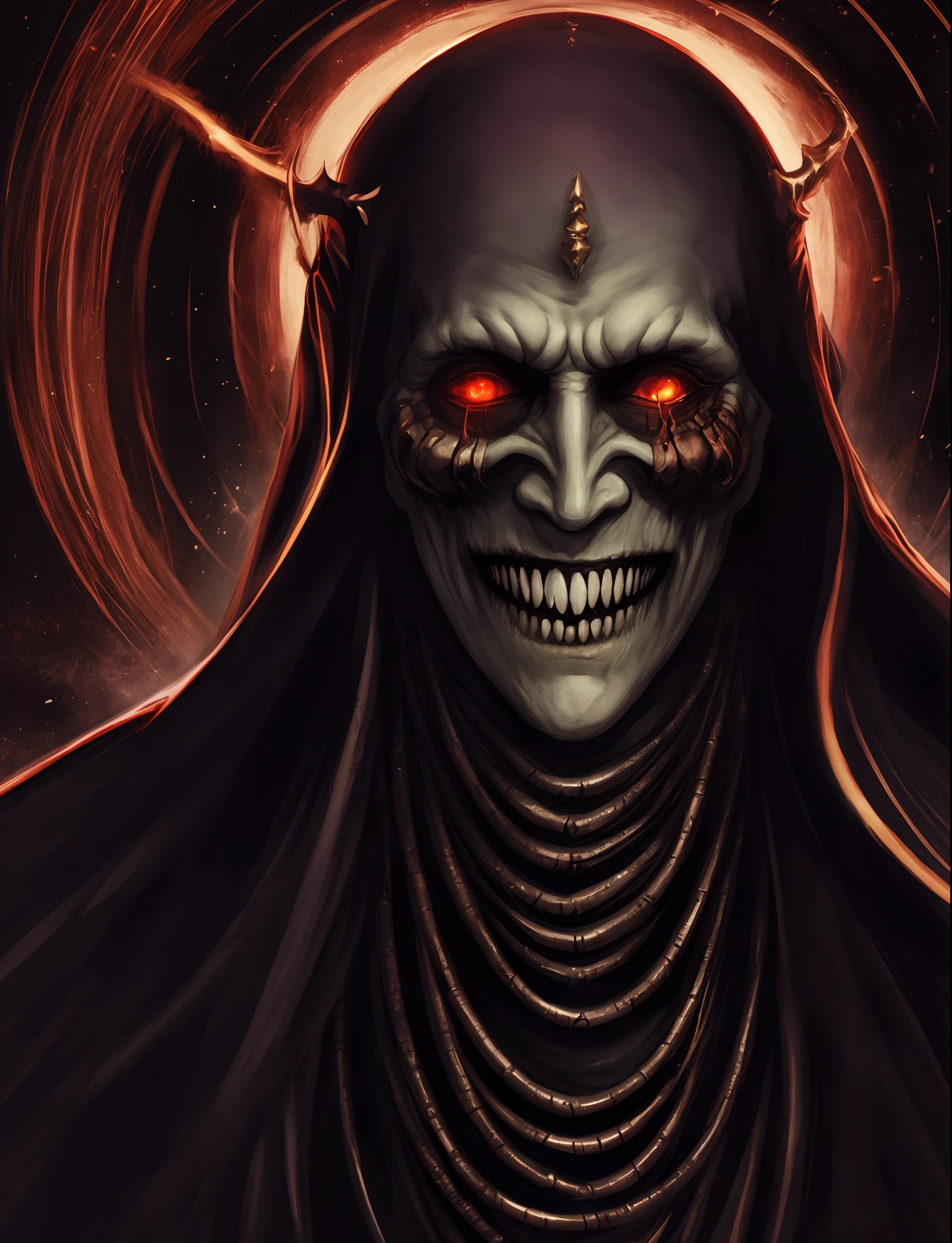 Eldritch, bad anatomy, godly, absurdres, horrific, looking at viewer, smiling