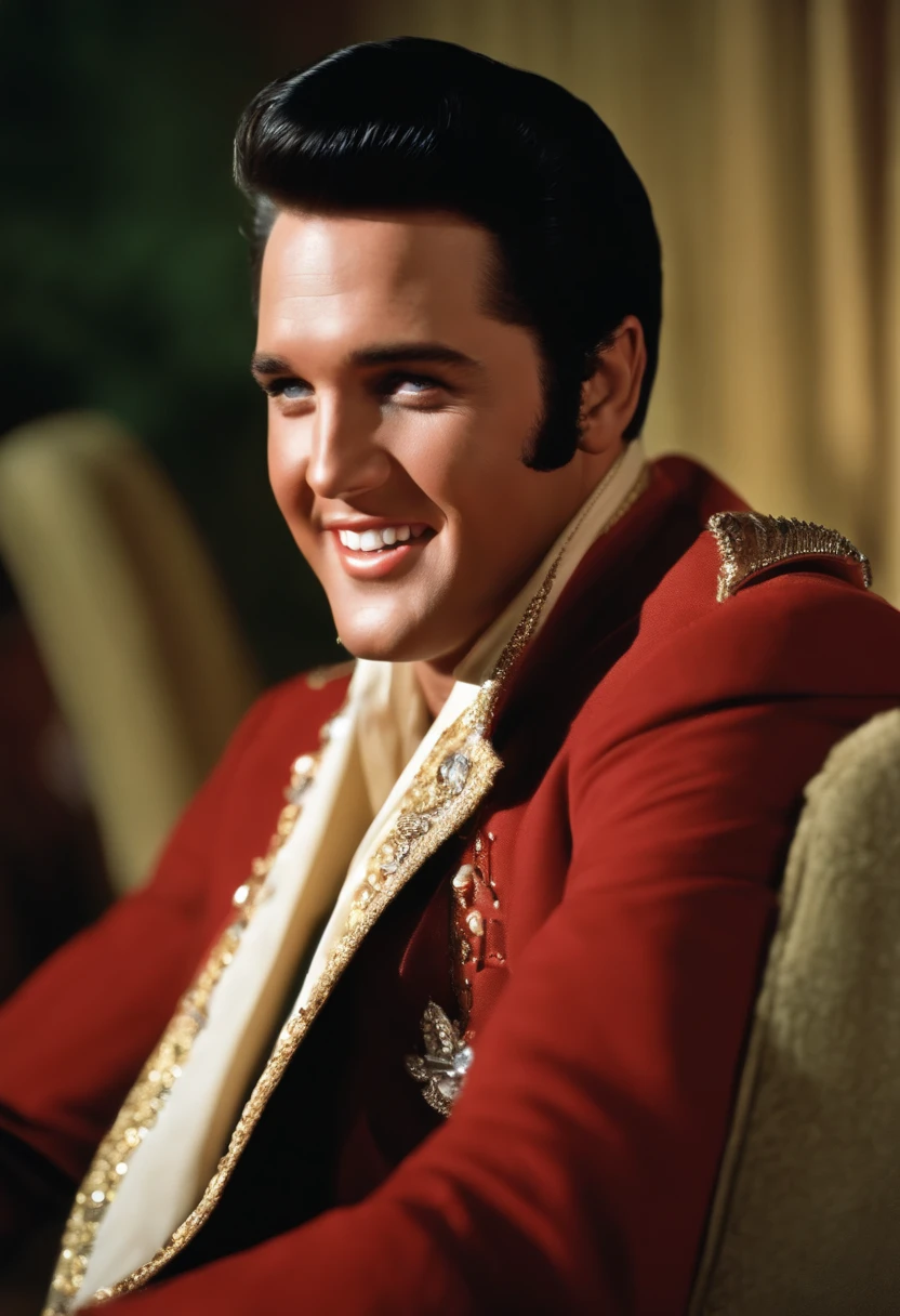 Elvis Presley winks at his hat
