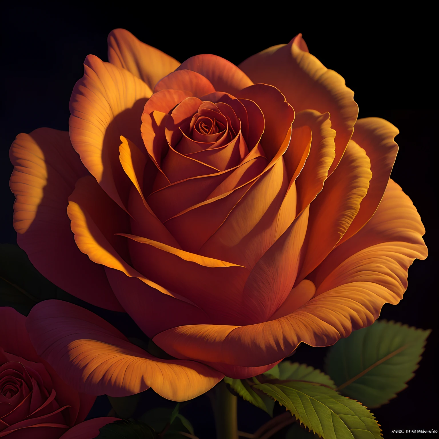 A flower by Casey Weldon, Olga Kvasha, Miho Hirano, hyperdetailed intricately detailed gothic art trending on Artstation triadic colors Unreal Engine 5 detailed matte painting, deep color, fantastical, intricate detail, splash screen, complementary colors, fantasy concept art, 8k resolution, gothic deviantart masterpiece, (dark shot:0.9), art by greg rutkowski and artgerm, soft cinematic light, adobe lightroom, photolab, hdr, intricate, highly detailed, rose