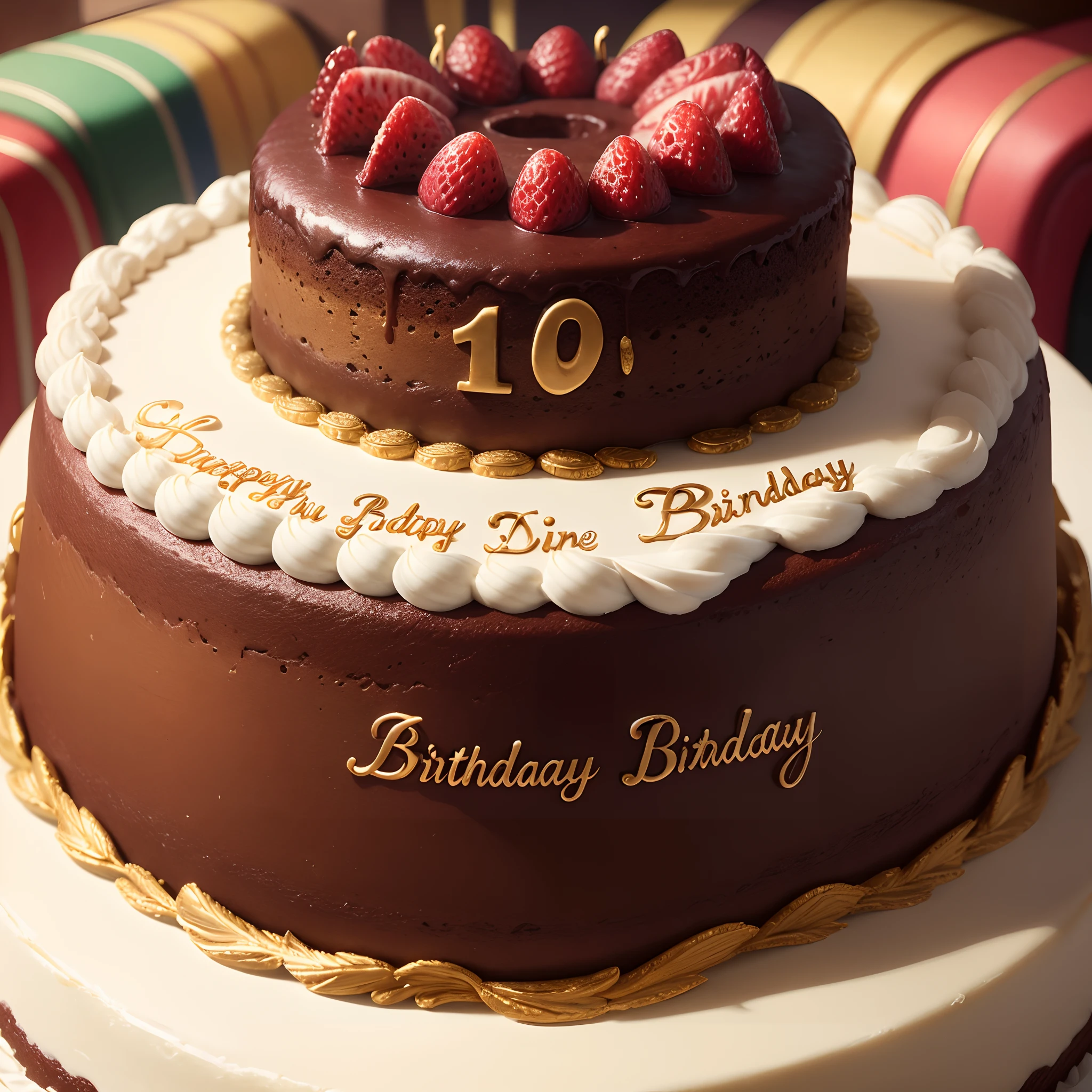 Splendid birthday cake with the inscription : ''HAPPY BIRTHDAY ADOLPHE'', presented by Africa's richest man DANGOTE