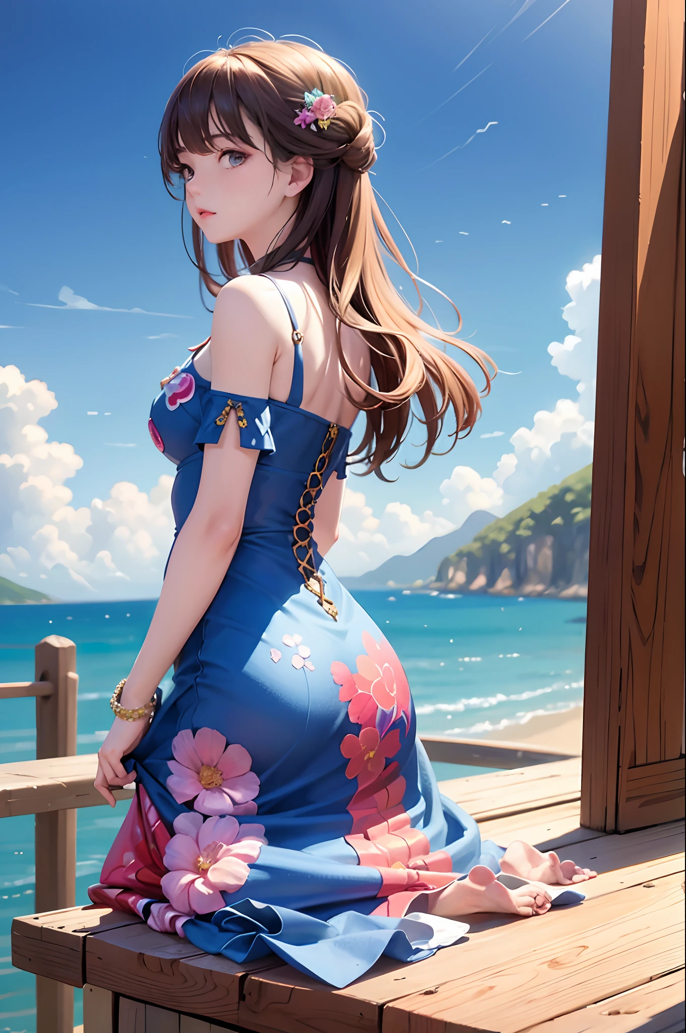 (masterpiece, top quality, official art:1.2),(colorful),looking at the viewer,1girl, portait, solo, floating colorful water