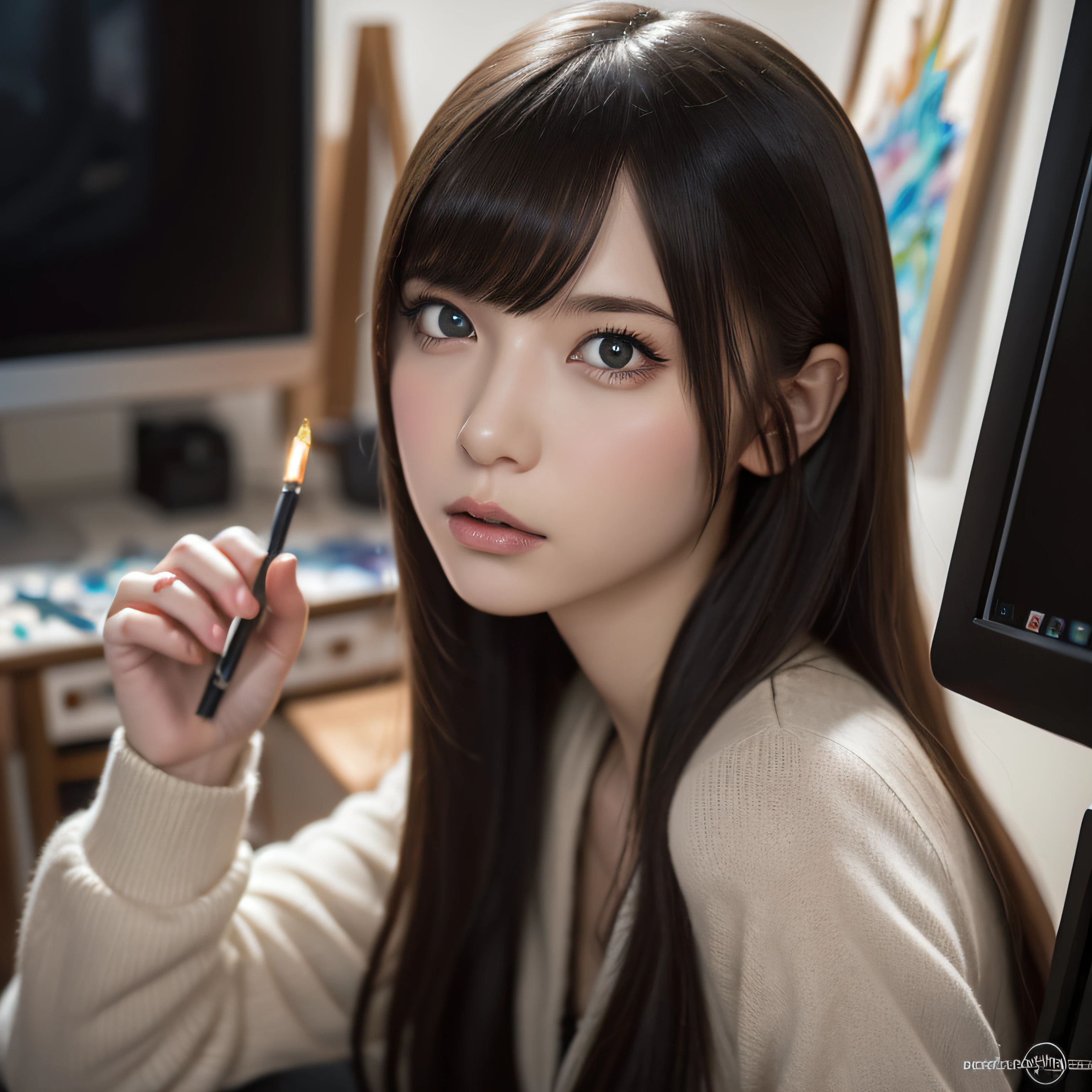 Best Quality, masutepiece, symmetric highly detailed eyes, girl, Highly detailed background, Trend On (art stations:1.46), hyper realisitic, Cinematic lighting, Studio Quality, 8K resolution, masutepiece, In the style of Pixar, Tristan Eaton Stanley Artgerm and Tom Bagshaw