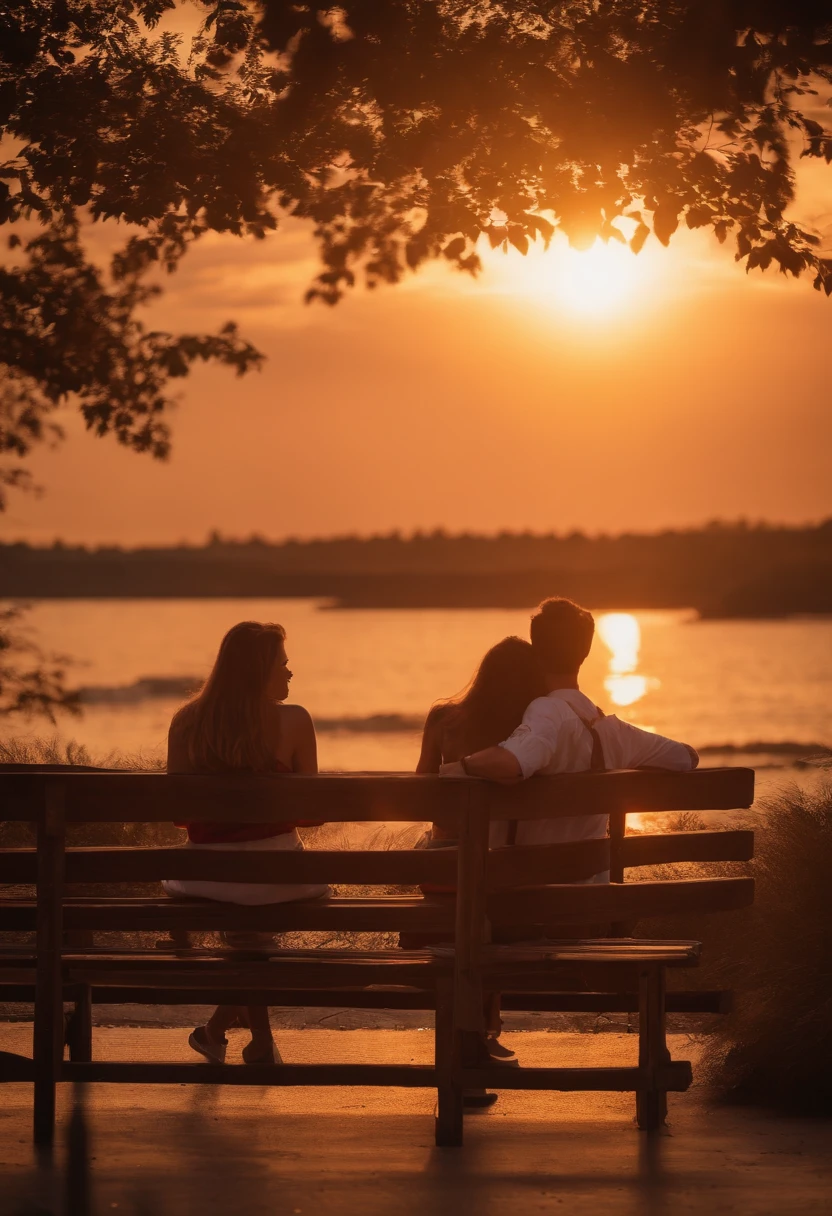 young people, wood, sunset, high quality details 1.3, 4k, high quality,