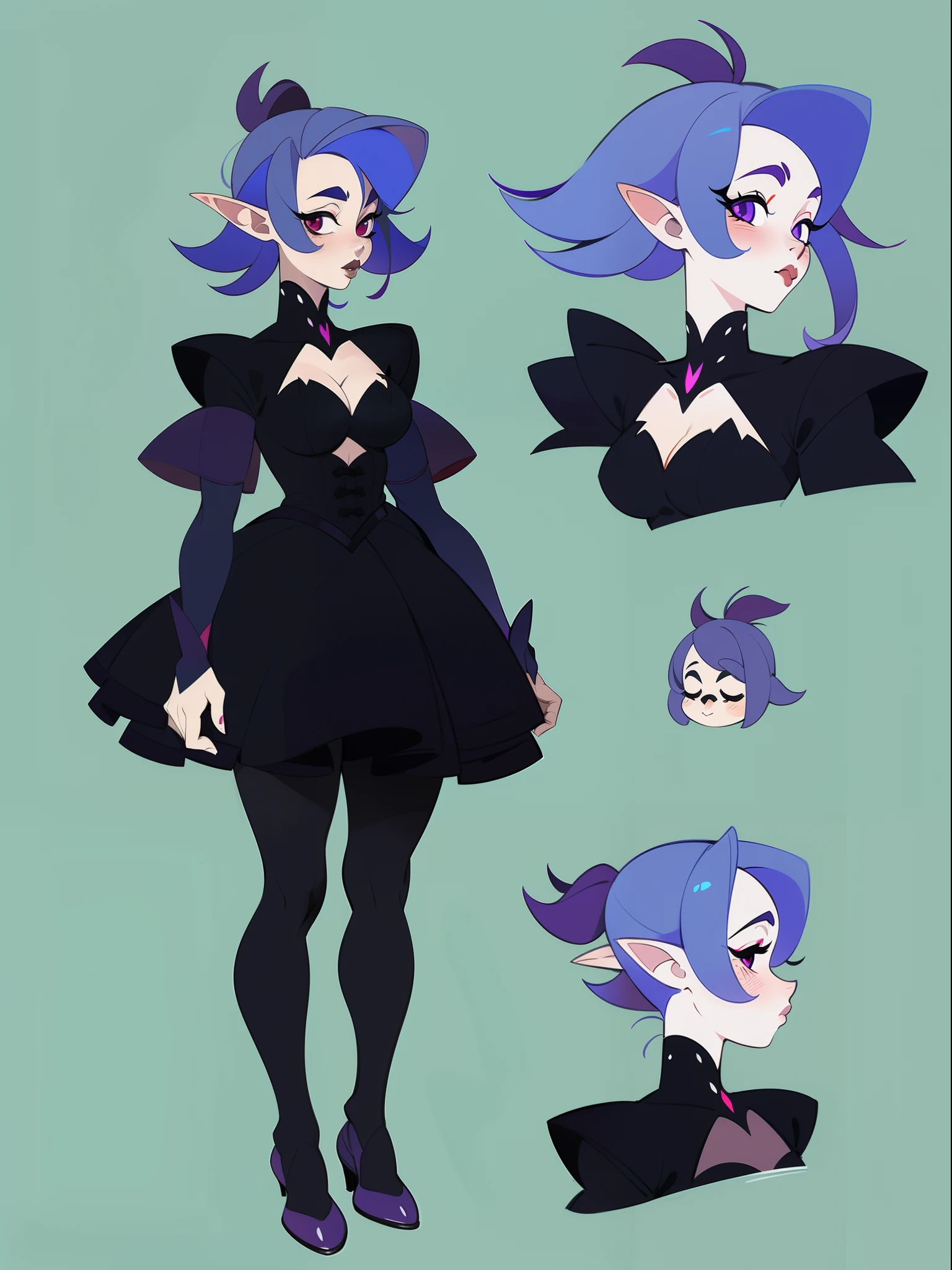 character concept adopt, female cute troll ,  ((gothic)), fullbody, dress. loli