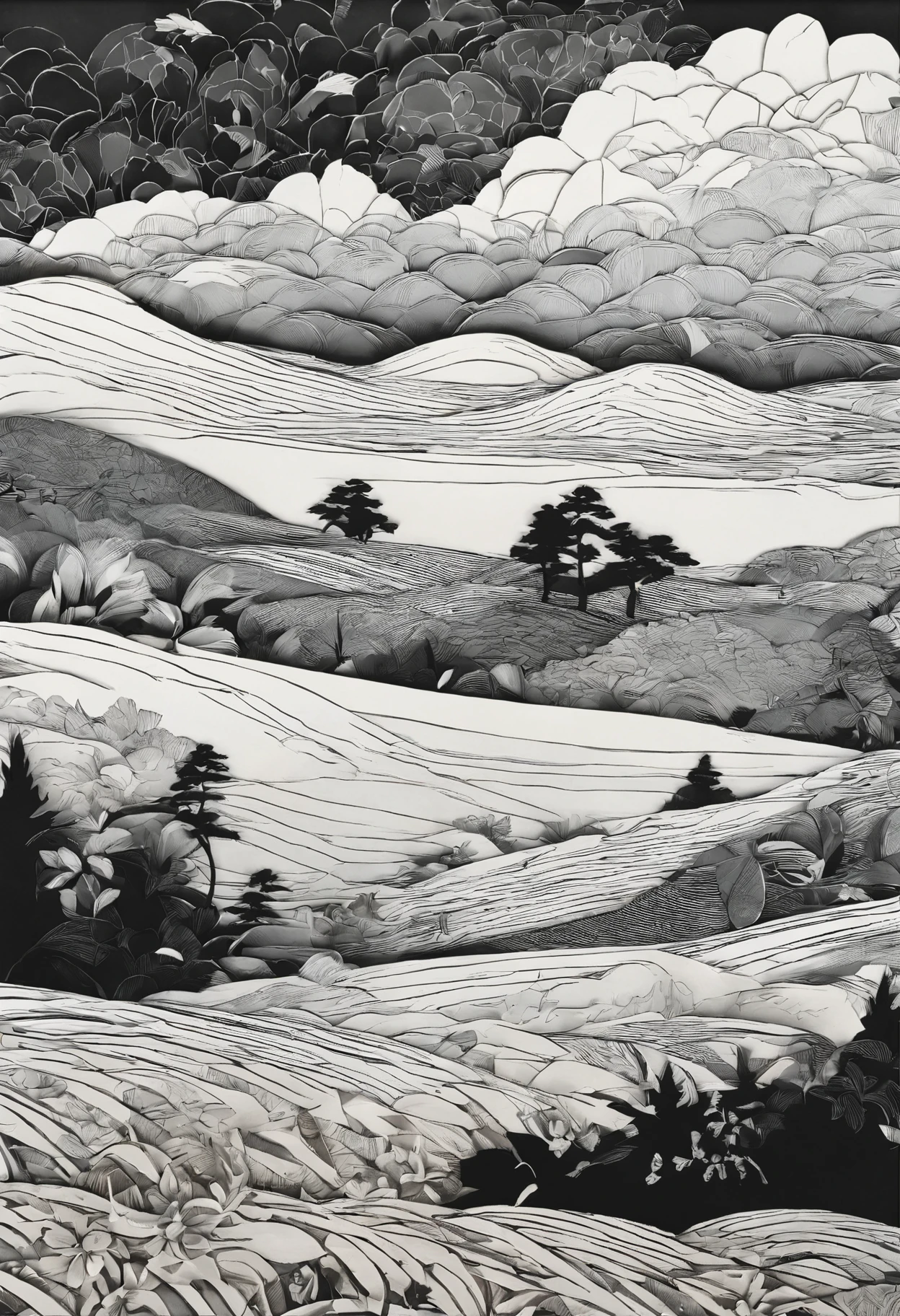 Field with beautiful flowers (close-up cleavage), meditate, Zazen, A meditative (Chinese landscape painting), (ink and watercolor painting), (8k wallpaper), (Light and Shadow Effect), rendering by octane, White balance design, Extremely detailed image representation, Wide angles, depth of fields, masterpiece, realistic, beautifully portrayed, a detailed, accurate, Masterpieces, masterpiece”