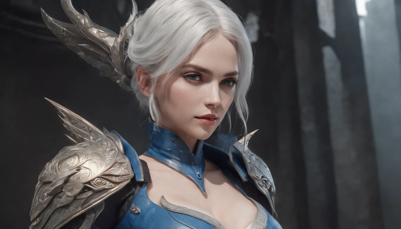Cirilla Fiona Elen Riannon,Highest image quality,Outstanding details,超高分辨率,(Fidelity:1.4), Favor the details,closeup cleavage,Ride a dragon,High-tech dragon knight mech,He has a delicate and beautiful face,((Blue-white flying semi-mechanical fuselage:1.8)),Raised sexy,frontage,Cidade futuristica,mechanically aesthetic,Virtual Engine 5,Perfect detail rendering,rendering by octane,hyper HD