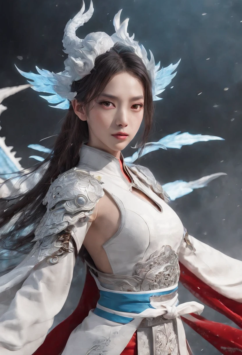 Cirilla Fiona Elen Riannon,Excellent picture quality,Outstanding details,超高分辨率,(Fidelity:1.4), Prioritize details,Split close-up,Ride the dragon,High-tech robot dragon knight,He has a gentle and beautiful face,((Blue and white flying semi-mechanical fuselage:1.8)),enhancer,allure,Futuristic city,nevando,Luna,Mechanically beautiful,Virtual Engine 5,Perfect detail,Octane rendering,Гипер HD,Excellent picture quality,Outstanding details,超高分辨率,(Fidelity:1.4), Prioritize details,Split close-up,Ride the dragon,High-tech robot dragon knight,He has a gentle and beautiful face,((Blue and white flying semi-mechanical fuselage:1.8)),enhancer,allure,Futuristic city,nevando,Luna,Mechanically beautiful,Virtual Engine 5,Perfect detail,Octane rendering,Гипер HD,动态照明,art stations,poster for,voluminous lighting,Very detailed faces,4k wallpaper,He has a gentle and beautiful face,Long flowing hair,pony tails,Fringed Hair Ornament,Dynamic perspective,White Hanfu,White gauze flying,Red belt,Sexy,The tradition of Chinese ink painting,surrounded by cloud,cherry blossom,fog atmosphere,Ride the white dragon,White dragon horn,dynamic viewing angle,电影灯光