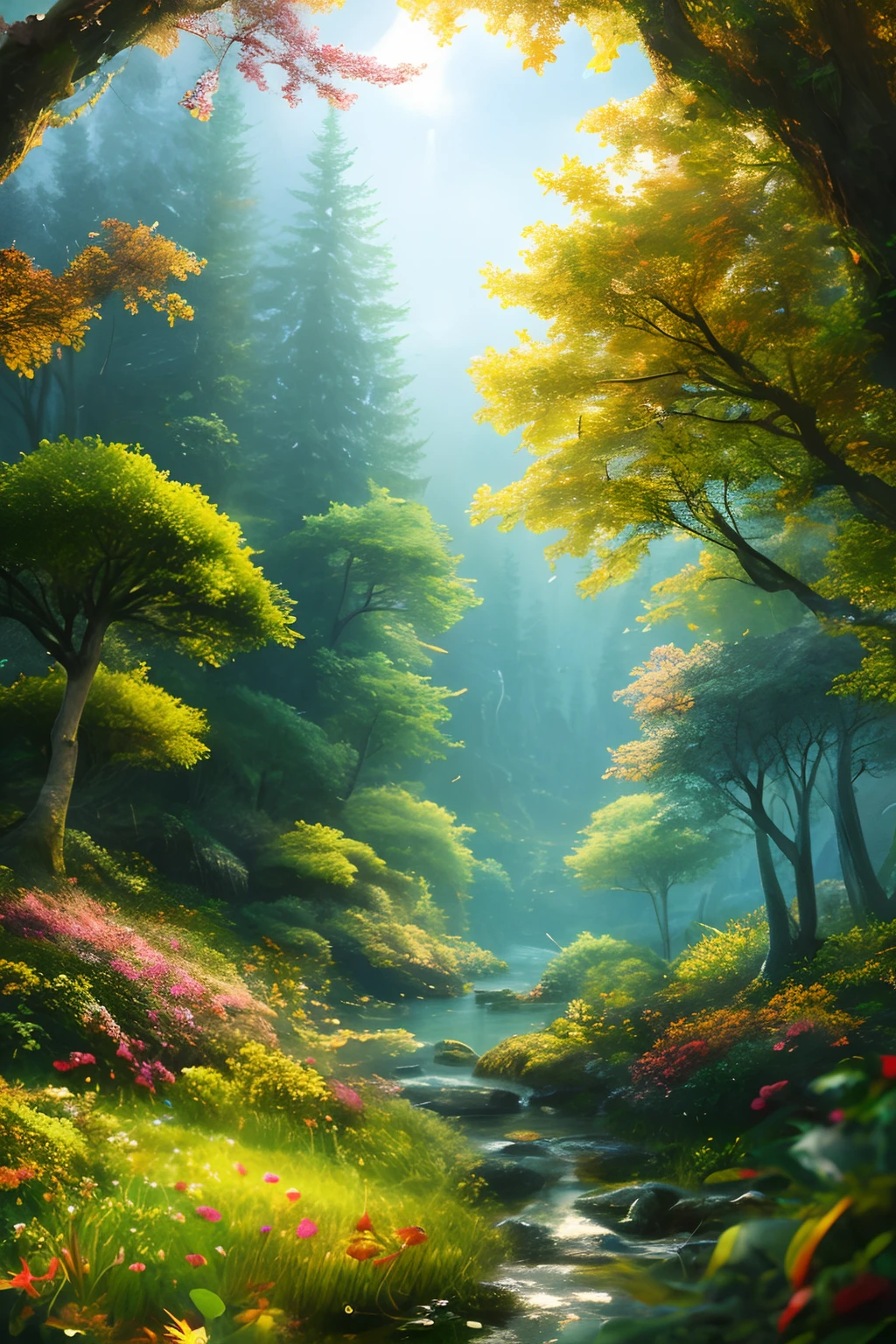 masterpiece, best quality, high quality,extremely detailed CG unity 8k wallpaper, An enchanting and dreamy scene of a fantasy forest, with towering trees, glowing mushrooms, and hidden fairy glens, creating a sense of mystique and enchantment, artstation, digital illustration, intricate, trending, pastel colors, oil paiting, award winning photography, Bokeh, Depth of Field, HDR, bloom, Chromatic Aberration ,Photorealistic,extremely detailed, trending on artstation, trending on CGsociety, Intricate, High Detail, dramatic, art by midjourney