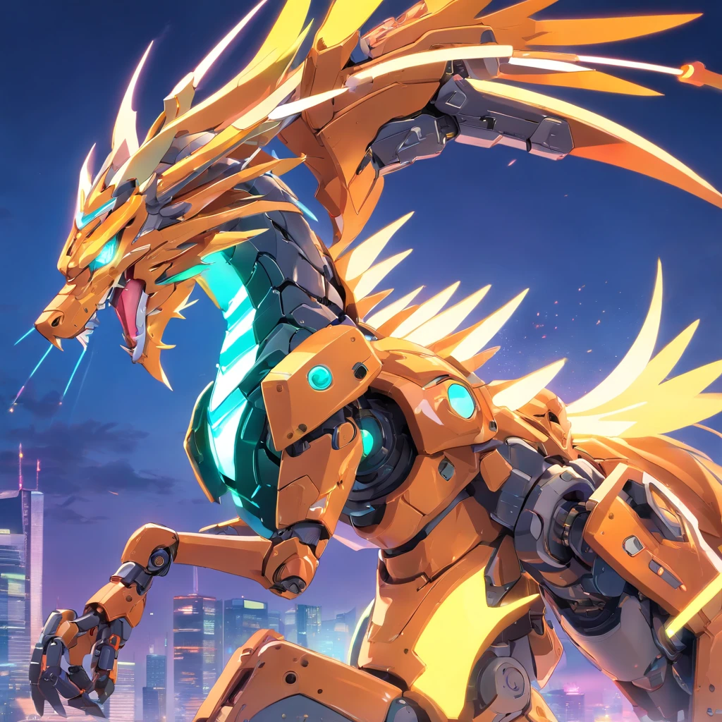 Mecha-cyborf chinesedragon,  (Full body shot) , mech, (dreamy glow 0.5), (luminous neon lights 0.5), Clean, White background, ( Global illumination, Ray traching, hdr, unreal render,reasonable design, high detal, Masterpiece, Best quality, hyper HD, Cinematic lighting)