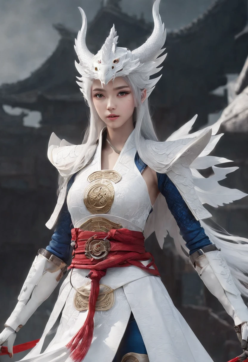 Cirilla Fiona Elen Riannon,Excellent picture quality,Outstanding details,超高分辨率,(Fidelity:1.4), Prioritize details,Split close-up,Ride the dragon,High-tech robot dragon knight,He has a gentle and beautiful face,((Blue and white flying semi-mechanical fuselage:1.8)),enhancer,allure,Futuristic city,nevando,Luna,Mechanically beautiful,Virtual Engine 5,Perfect detail,Octane rendering,Гипер HD,Excellent picture quality,Outstanding details,超高分辨率,(Fidelity:1.4), Prioritize details,Split close-up,Ride the dragon,High-tech robot dragon knight,He has a gentle and beautiful face,((Blue and white flying semi-mechanical fuselage:1.8)),enhancer,allure,Futuristic city,nevando,Luna,Mechanically beautiful,Virtual Engine 5,Perfect detail,Octane rendering,Гипер HD,动态照明,art stations,poster for,voluminous lighting,Very detailed faces,4k wallpaper,He has a gentle and beautiful face,Long flowing hair,pony tails,Fringed Hair Ornament,Dynamic perspective,White Hanfu,White gauze flying,Red belt,Sexy,The tradition of Chinese ink painting,surrounded by cloud,cherry blossom,fog atmosphere,Ride the white dragon,White dragon horn,dynamic viewing angle,电影灯光
