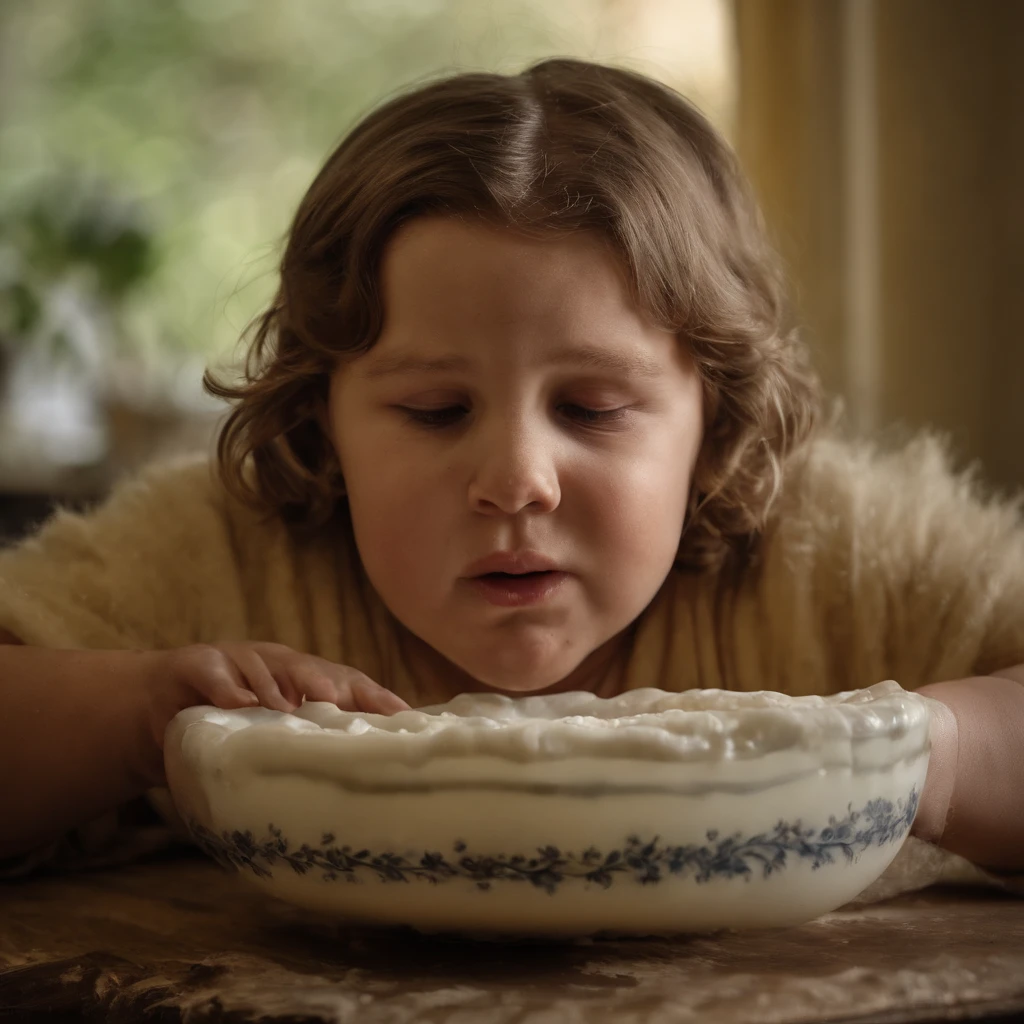 ((best quality, masterpiece)), a fat boy making soap and crying, tears, depression