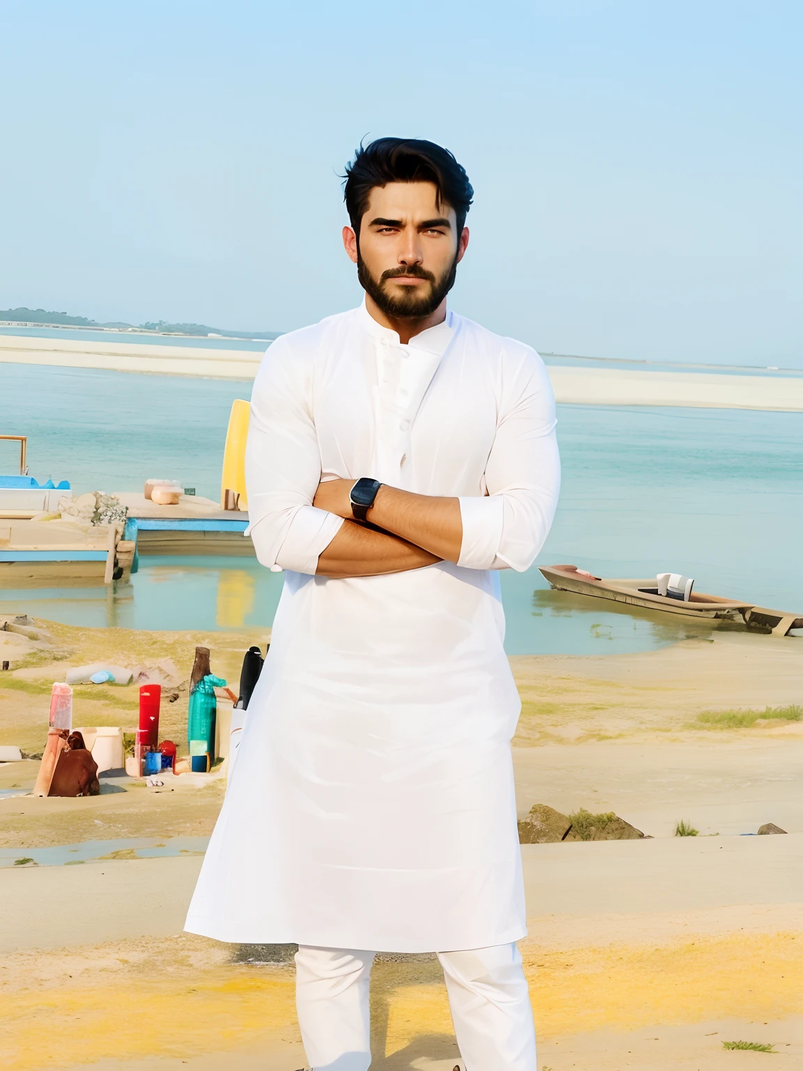 Realistic looking handsome,