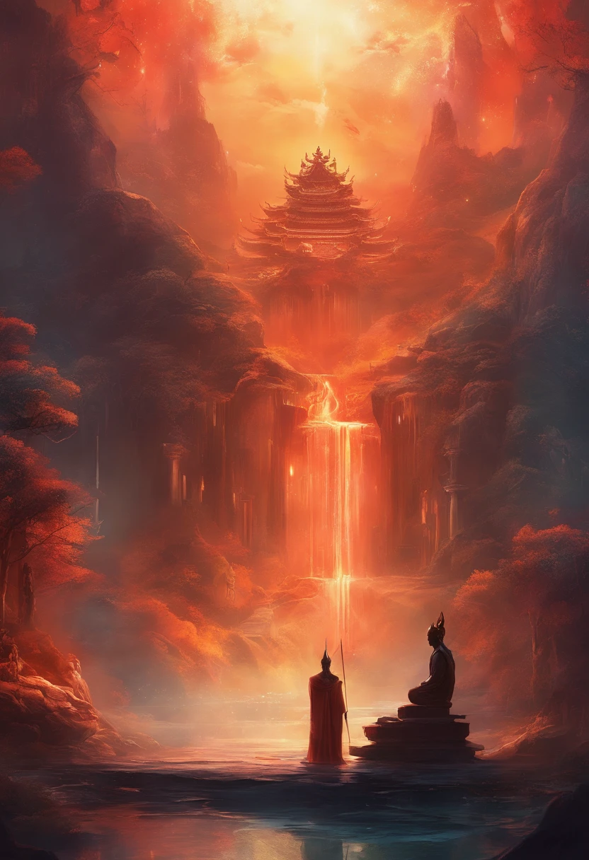 tmasterpiece,best qualtiy,cinematic Film still from,Chinese horror,hell,Buddha,Holy,There is no human scene