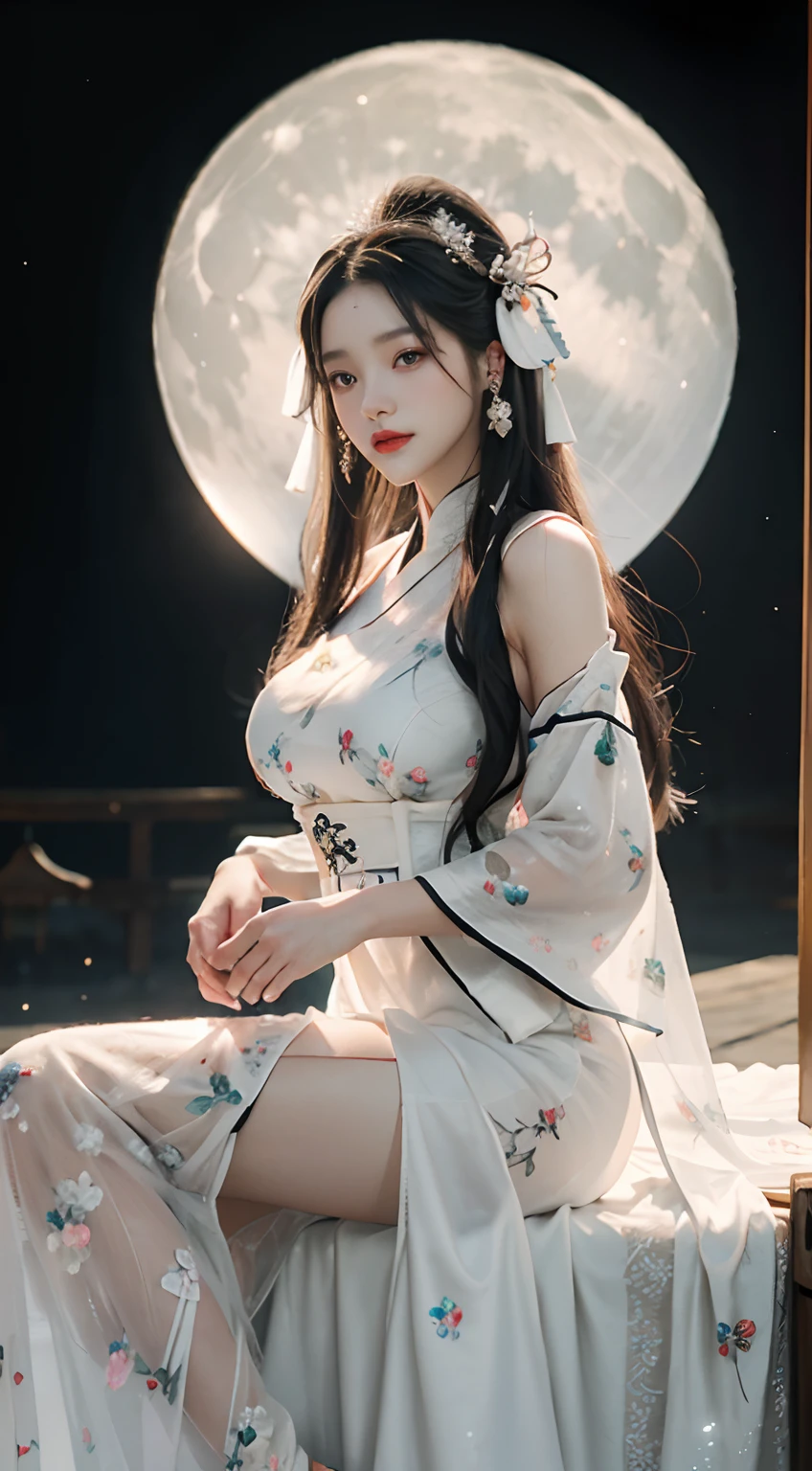 "Step into a romantic urban landscape as the vibrant city buzzes with life. Amidst the crowd, an Asian girl captures attention in her lavender traditional Chinese short dress, embellished with intricate patterns. The dress gracefully drapes, featuring high slits on both sides that reveal tantalizing glimpses of her upper thighs. With one leg propped on a low step, she adjusts her hosiery, a moment of anticipation before a potential encounter with a captivating stranger. Explore the alluring blend of tradition and modernity, where timeless elegance intertwines with contemporary allure, hinting at the possibility of a serendipitous connection. Immerse yourself in this captivating scene, where cultural heritage dances with the excitement of a romantic rendezvous in the heart of the bustling metropolis."