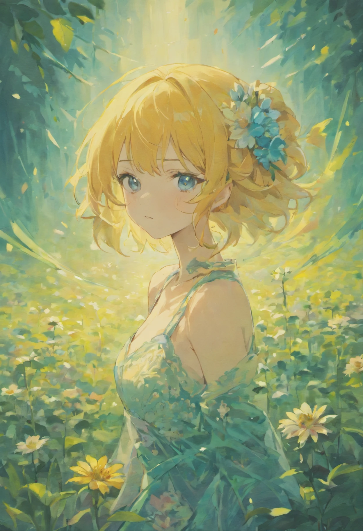 Field with beautiful flowers (close-up cleavage), meditate, Zazen, A meditative (Chinese landscape painting), (ink and watercolor painting), (8k wallpaper), (Light and Shadow Effect), rendering by octane, White balance design, Extremely detailed image representation, Wide angles, depth of fields, masterpiece, realistic, beautifully portrayed, a detailed, accurate, Masterpieces, masterpiece”