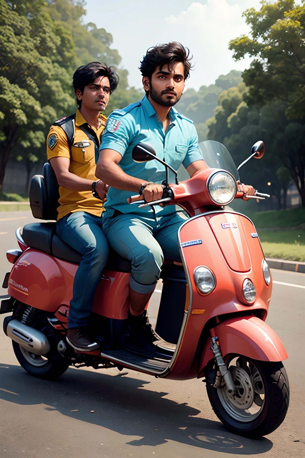 Avinash was driving his scooty with Rahul and Utsav sitting in the back when they were pulled over by the police.