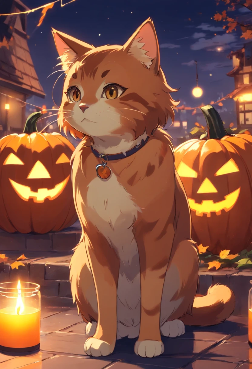 Cat Halloween Party,(Brown cat),Mofumofu