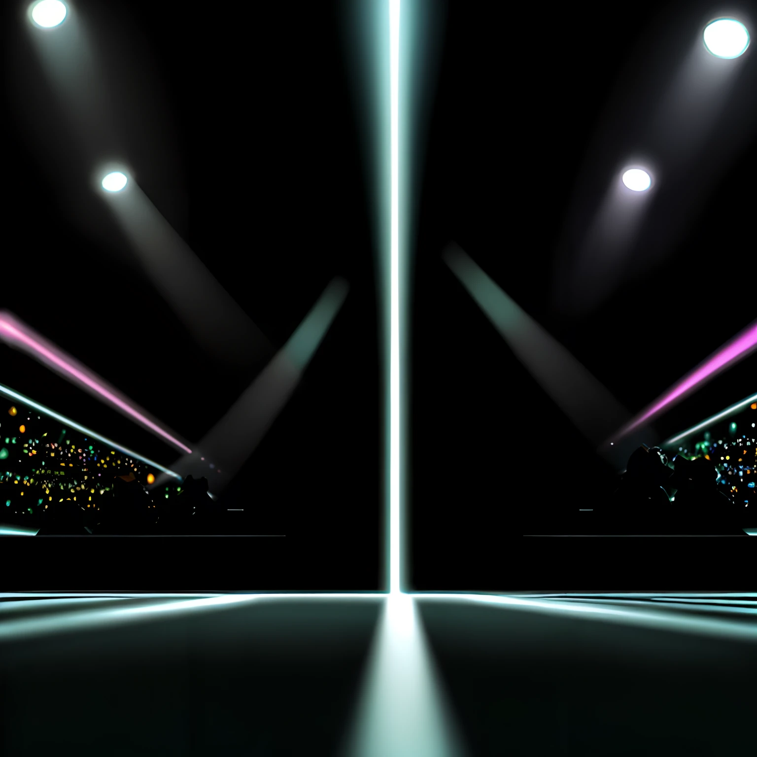 Nightclub,Fluorescent lamp,unmanned,There's no one under the fluorescent lights,The beams of the two fluorescent lamps converge together