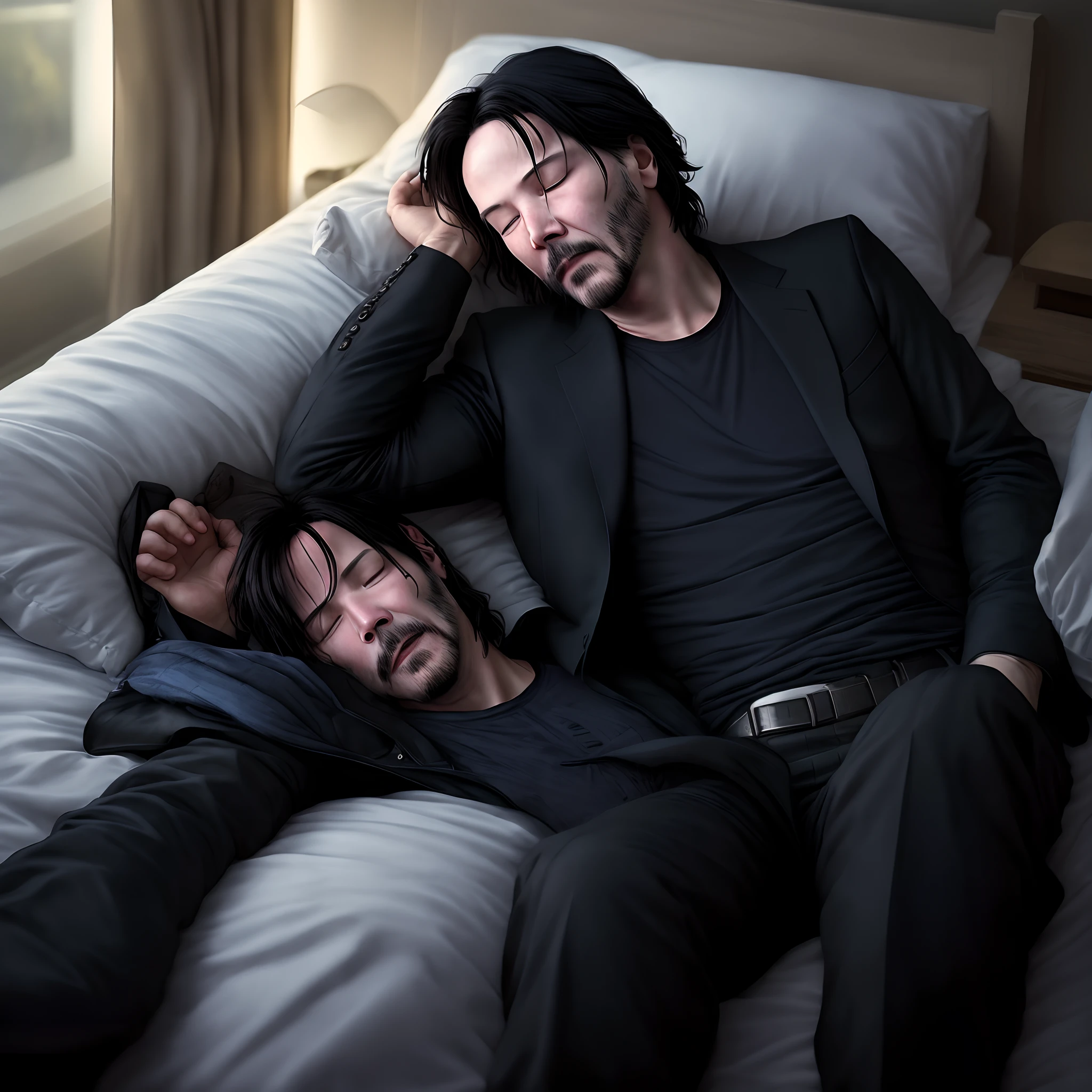 Keanu Reeves sleeps