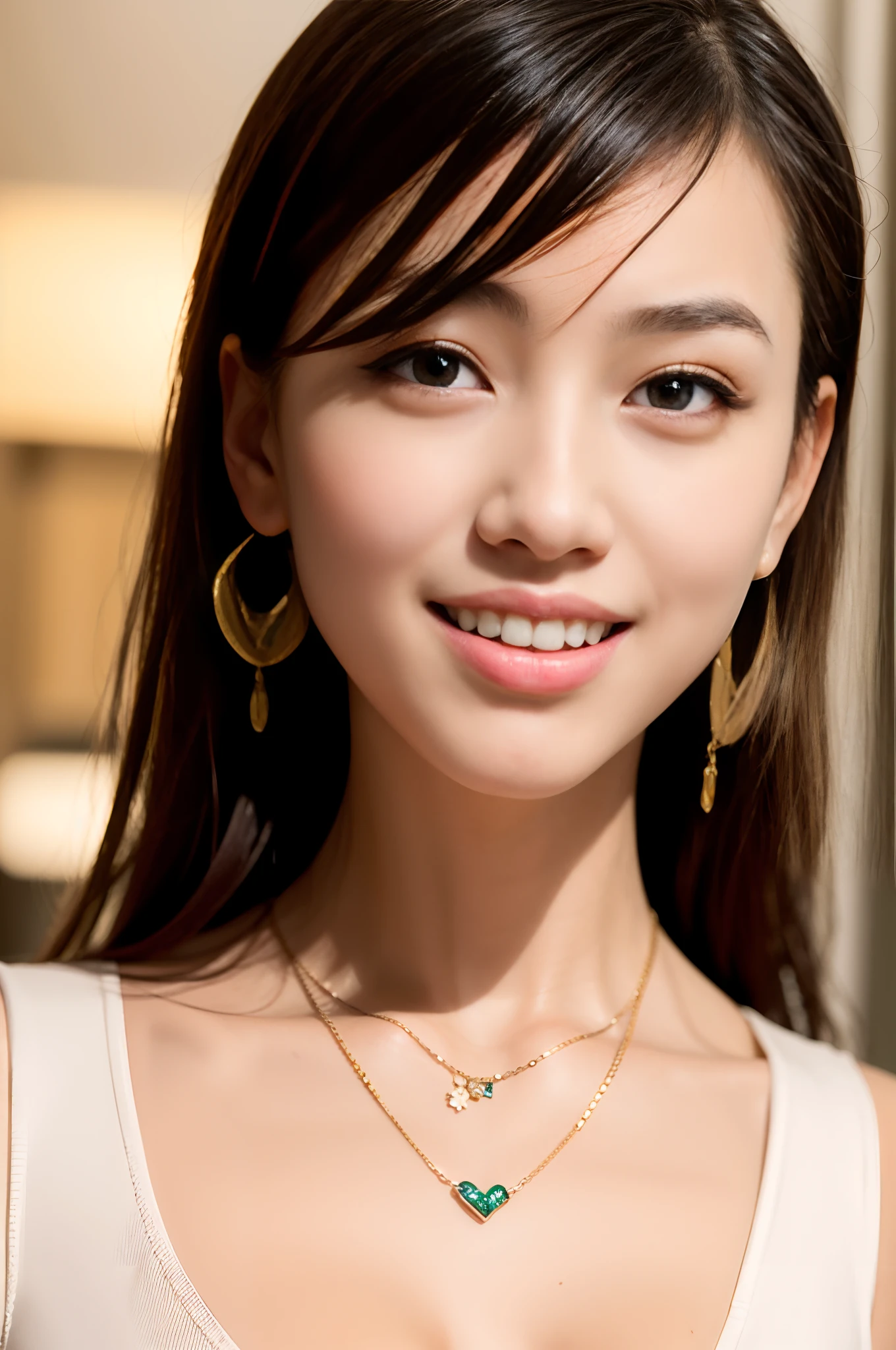 À la Fed woman posing for photo with necklace and earrings, smiling fashion model face, Gorgeous young Korean woman, Long Earings, happy fashion model face, Beautiful young Korean woman, a young asian woman, smiling fashion model, Young beautiful woman, Beautiful young asian woman, Asian girl with long hair, Young adorable Korean face, beautiful young woman with, kiko mizuhara