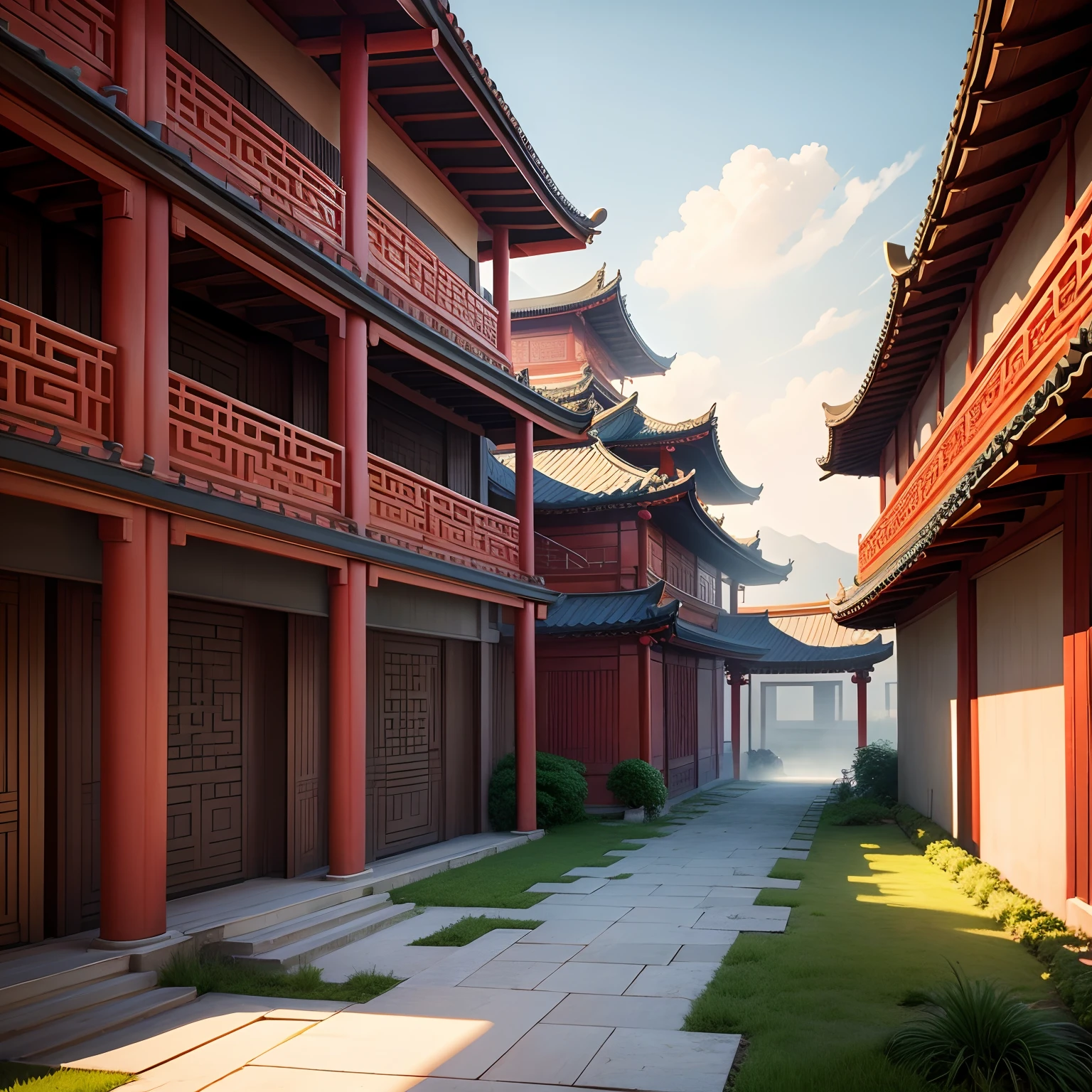 Chinese style exterior background HD big picture big scene