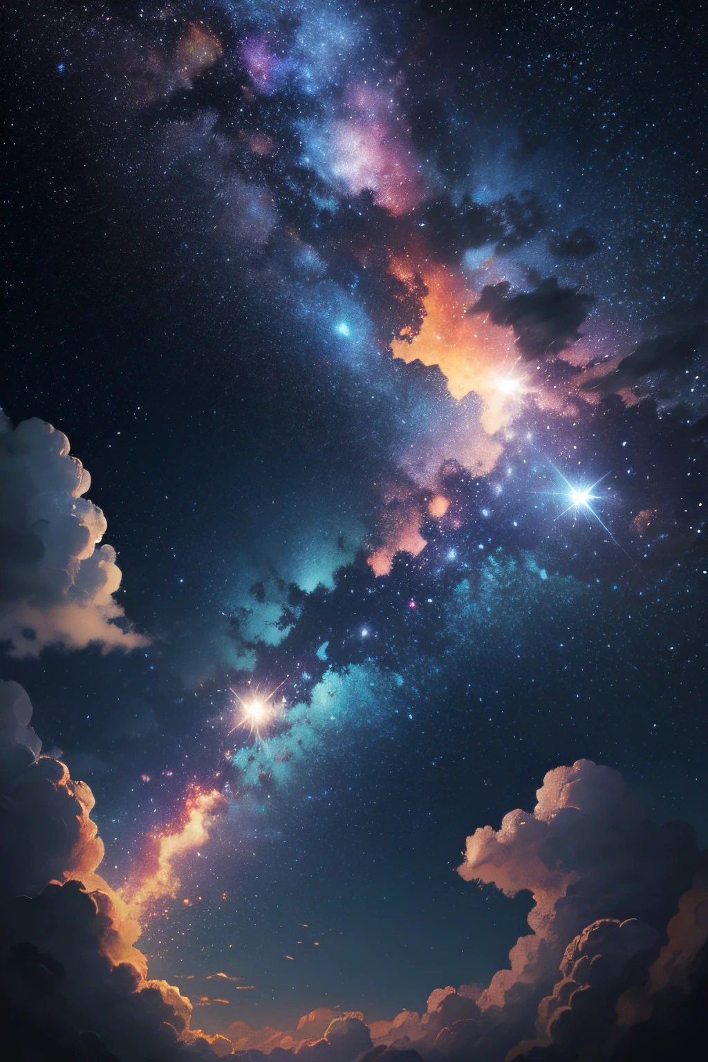 Cartoon dream starry sky