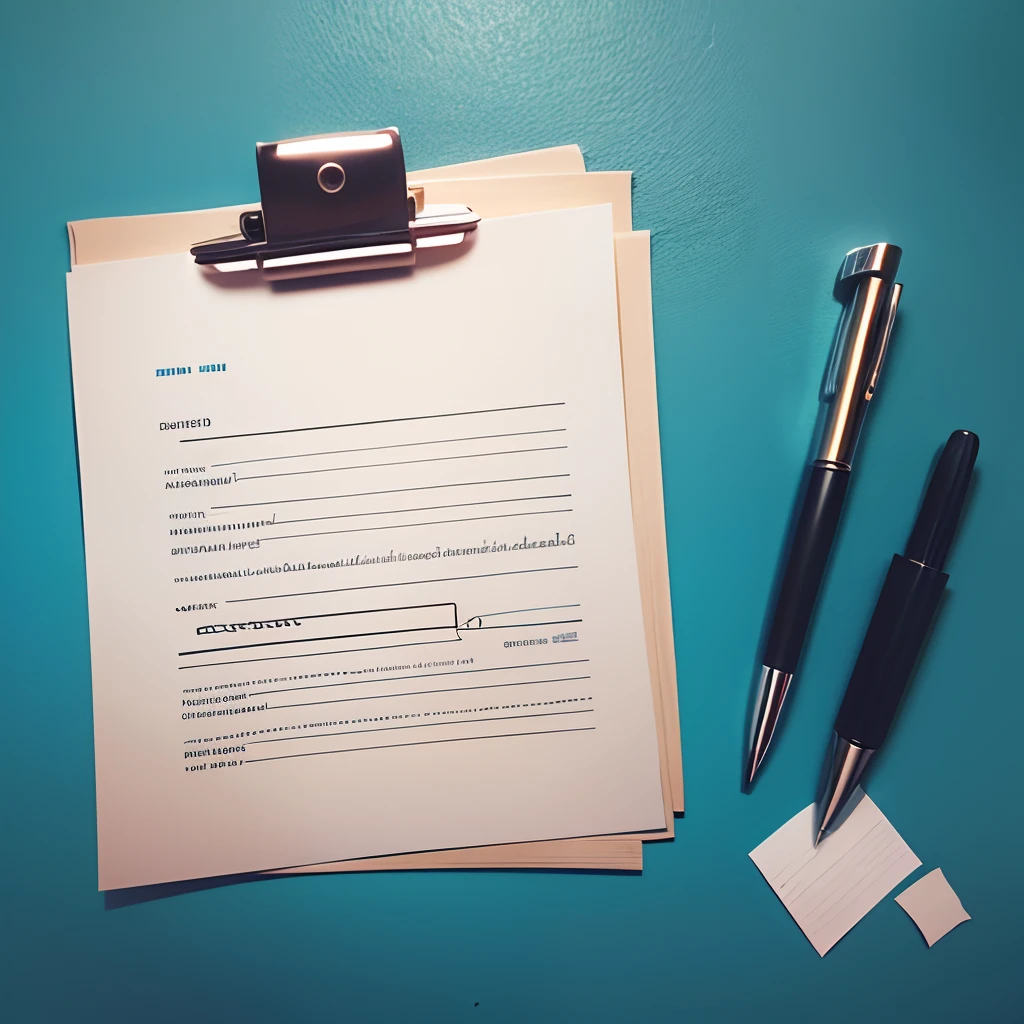 notary, piece of paper, blue background, full frame, photo ultra --auto --s2