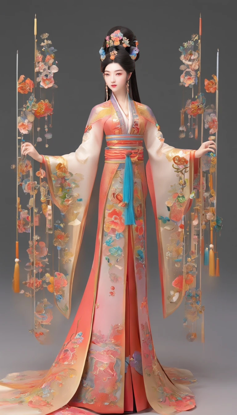 full moon,traditional Chinese festivals,Fairy,Fairy clothes,Streamers flutter,Hanfu,Flying,mid-air,Mid-Autumn Festival,artistic conception,Dunhuang murals,Ultra-high sharpness,超高分辨率,8K